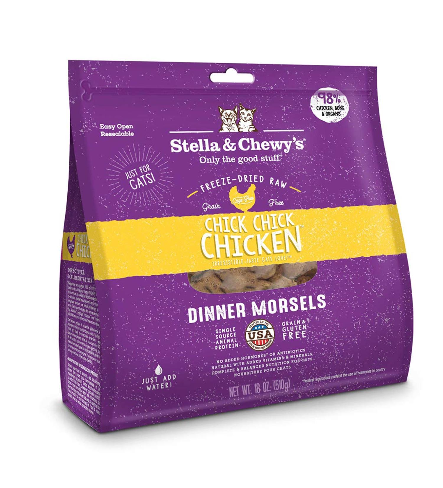 Stella & Chewy's Freeze-Dried Raw Chicken Cat Dinner Morsels - 1.12 lb Pack - Packaging May Vary - Buy Online on GoSupps.com