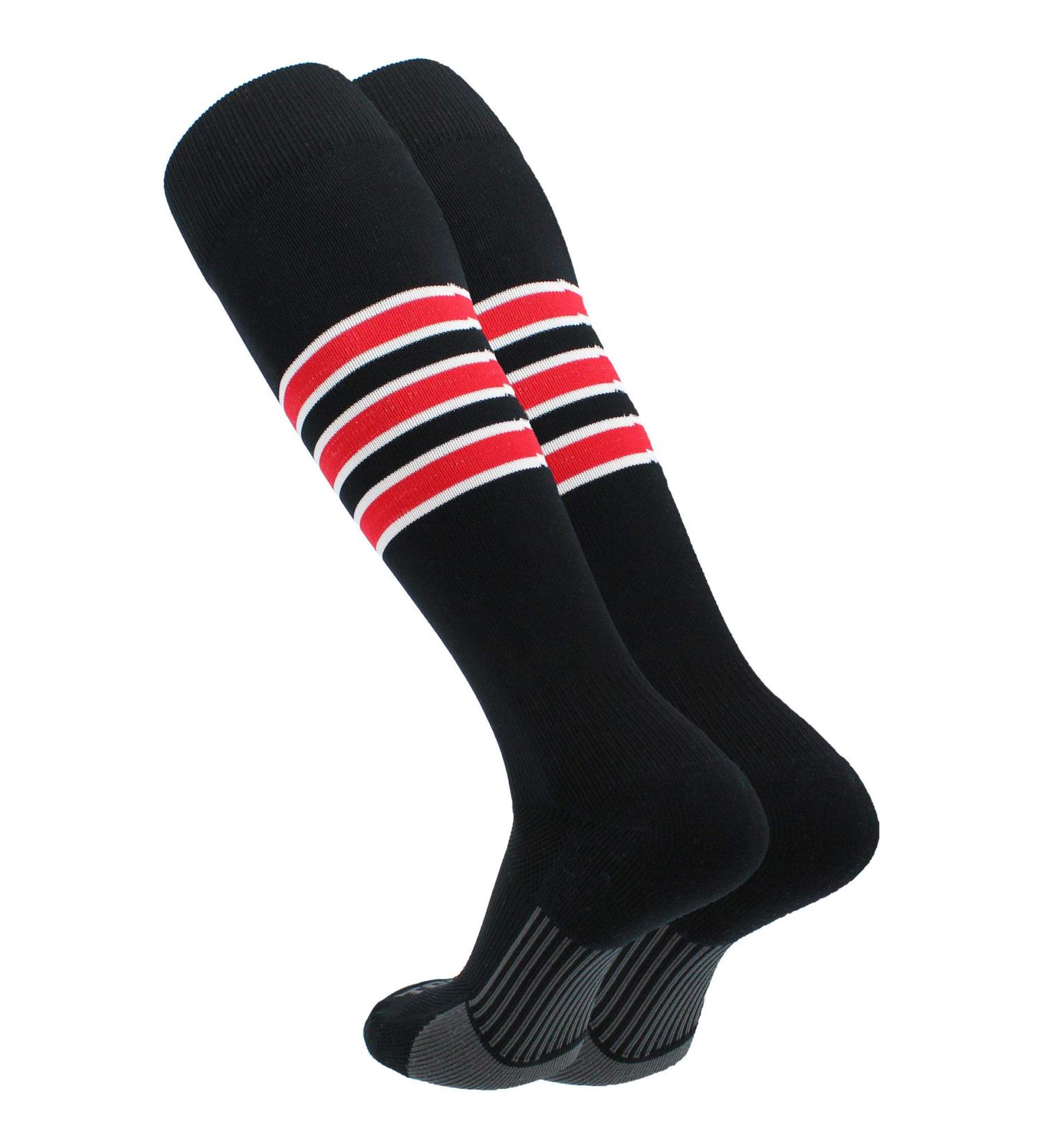 TCK Elite Performance Baseball Softball Socks Black/White/Scarlet - Medium | Men's Women's Dugout Socks - Buy Online on GoSupps.com