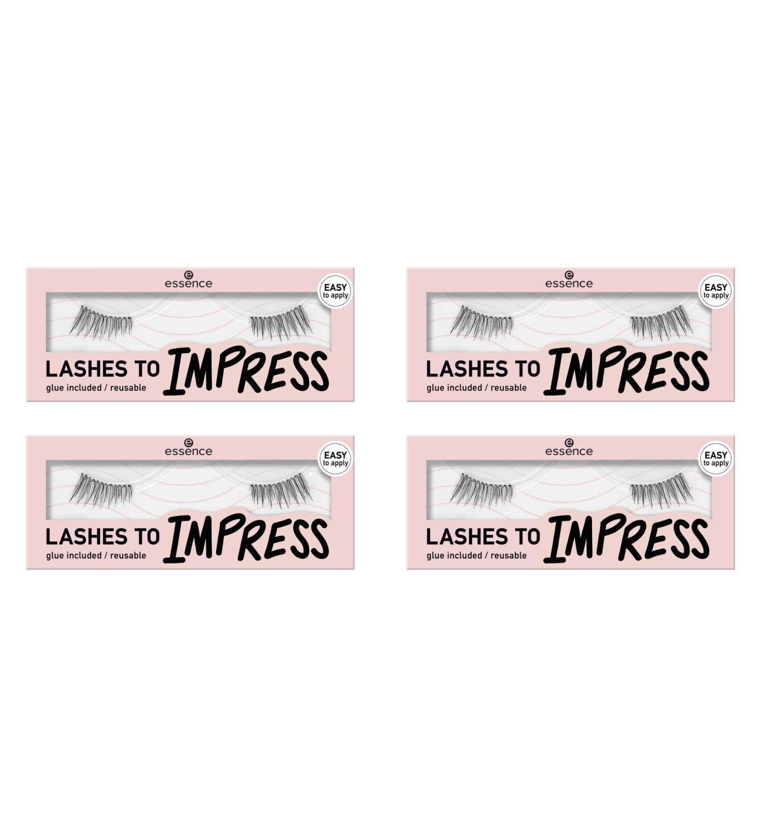 Essence Lashes to Imprint - Half Lashes No.03 with Glue | Black Fake Eyelashes (4 Pack) - Perfect for International Shipping - Buy Online on GoSupps.com