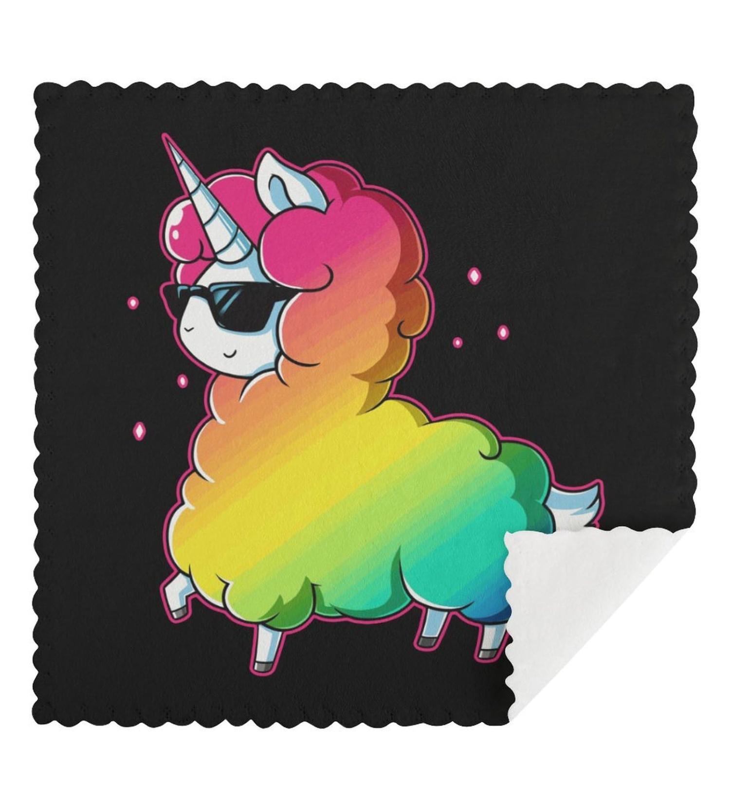 Funny Unicorn Llama Kitchen Dishcloth 12x12 Inches Dish Towels Super Absorbent Dish Cloths for Washing Cleaning - Buy Online on GoSupps.com