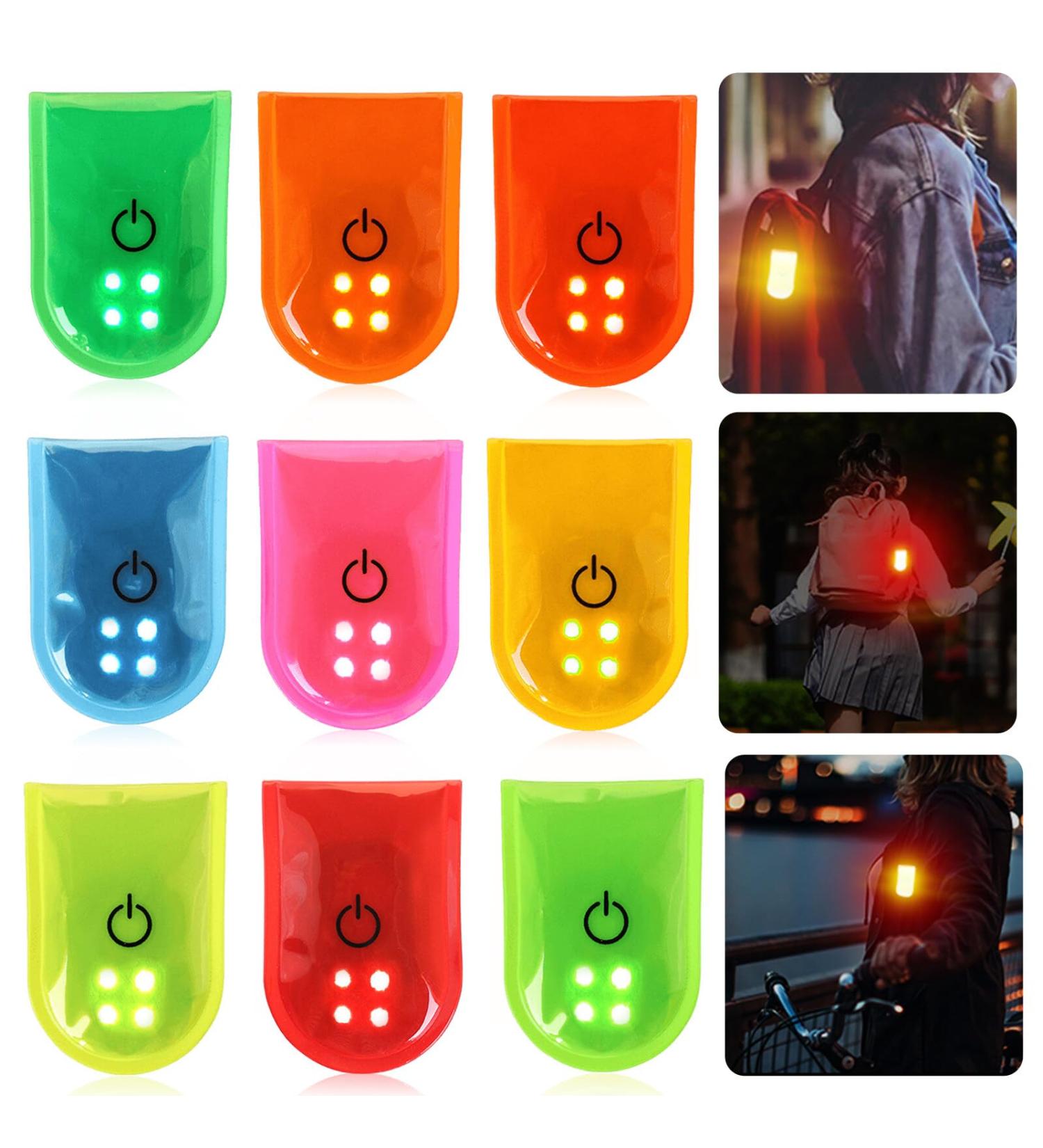 Delamiya 6-Piece LED Clip Flashing Reflective Safety Light for Kids | 2 Modes Perfect for School Bags Backpacks Hiking Jogging - Buy Online on GoSupps.com