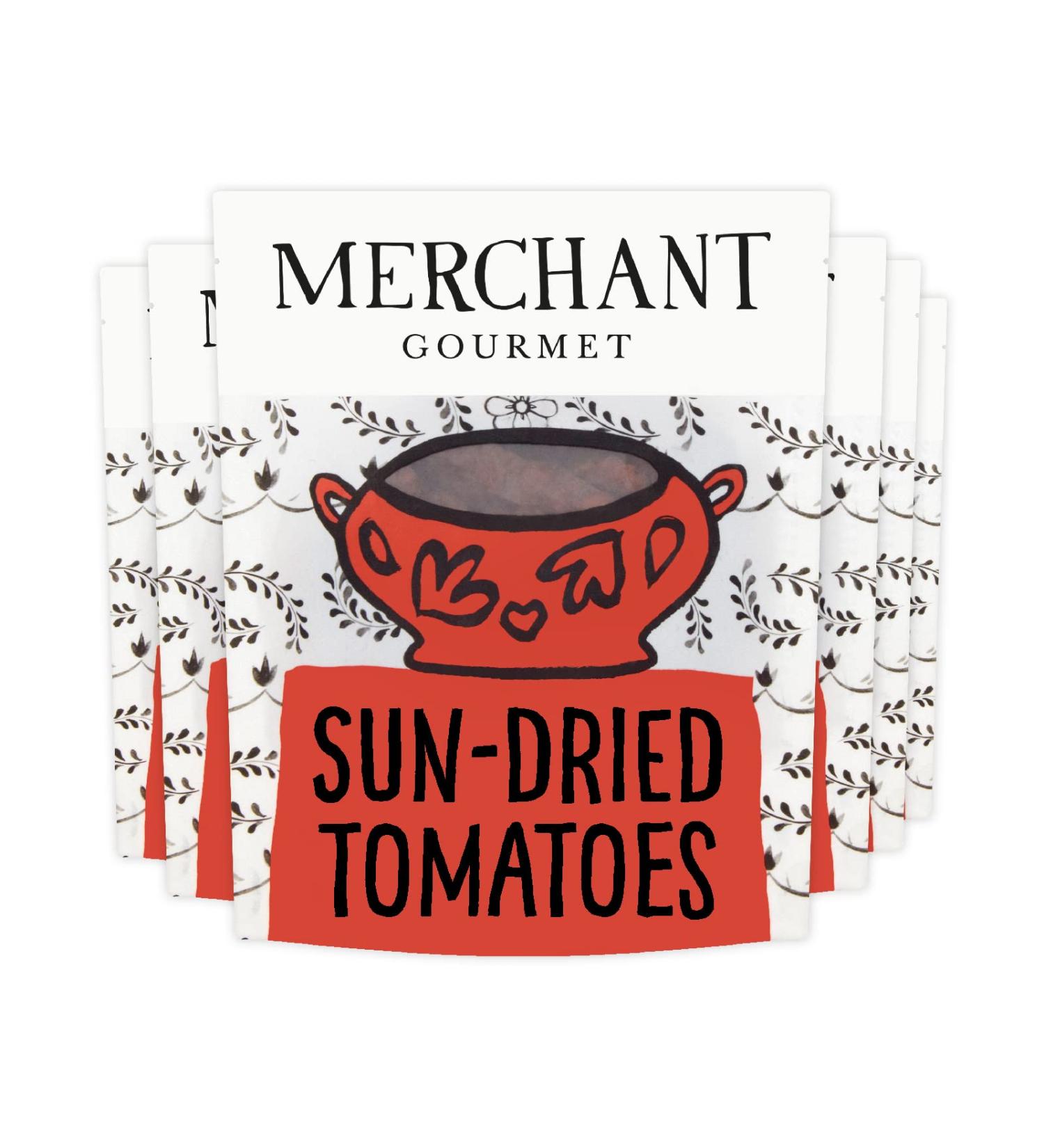 Merchant Gourmet Sun-Dried Tomatoes - Pack of 6 x 100g bags (vegan) - Buy Online on GoSupps.com