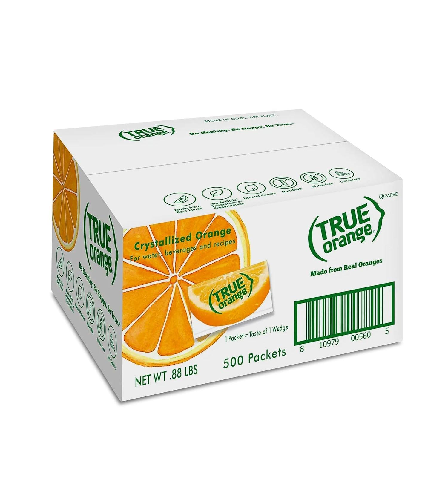 TRUE ORANGE Water Enhancer Bulk Pack Zero Calorie Flavoring For Bottled Water Iced Tea & Recipes Flavor Packets Made with Real Oranges Count 500 (Pack of 1) - (Packaging May Vary) with 5-Pack Additional Bonus Flavors - Buy Online on GoSupps.com