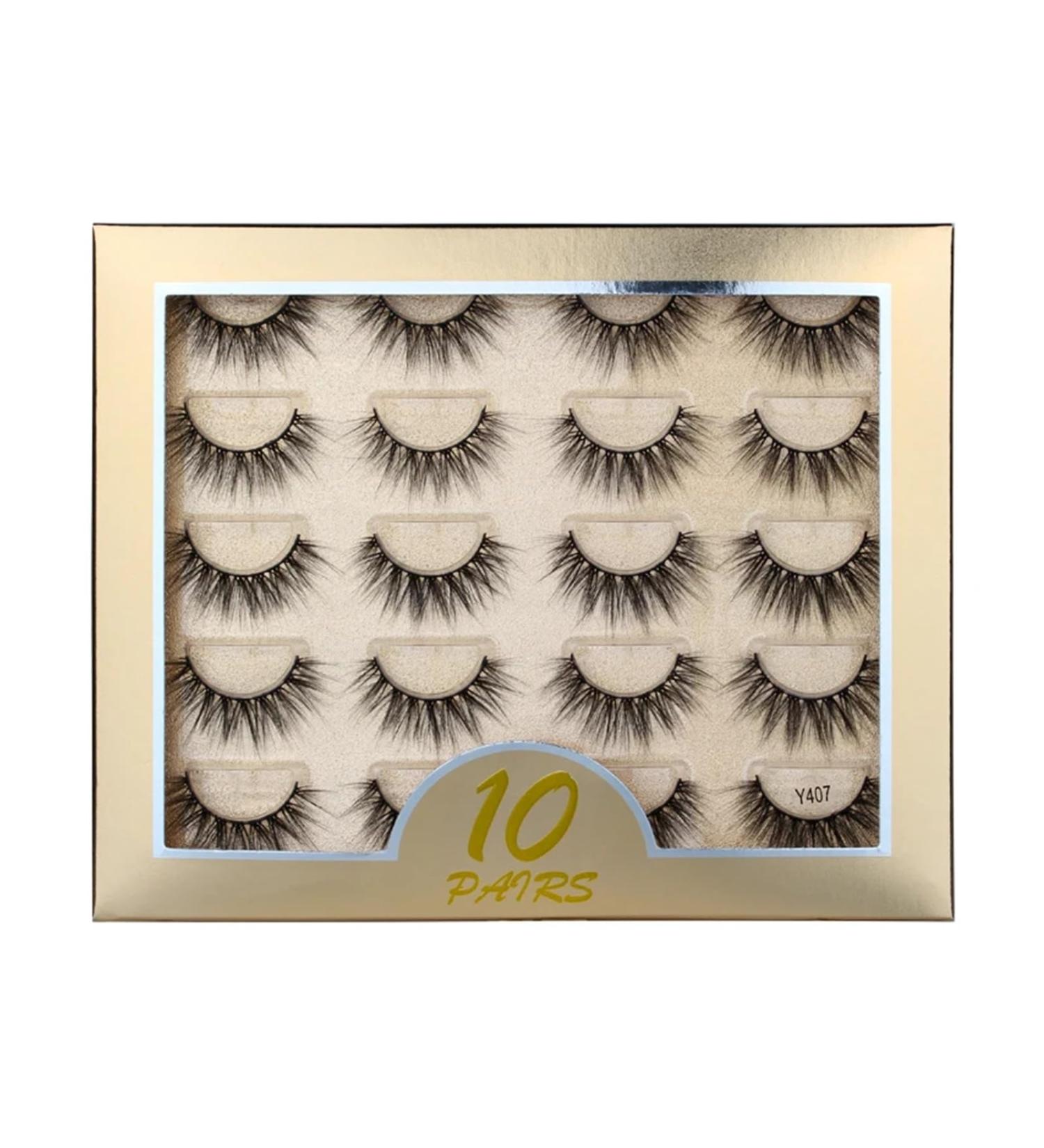 UAMOU 50/100/300pairs Natural Mink Eyelashes Faux 3d Mink lashes Strip Thick Dramatic False Eyelashes Extension Makeup Cils Cheerfully (Color : Y407 Size : 5 boxes) - Buy Online on GoSupps.com