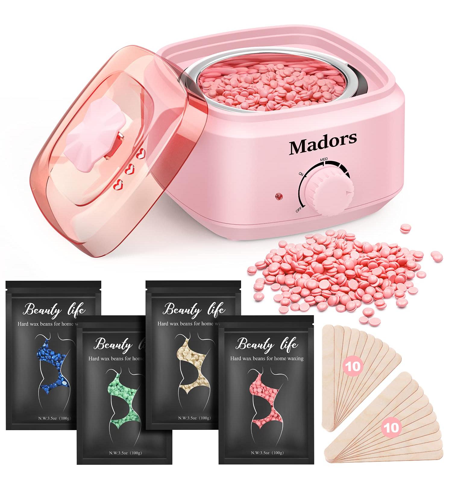 Waxing Kit for Women - Madors Wax Warmer Hair Removal Machine with Hard Wax Beads (Pink) - Buy Online on GoSupps.com