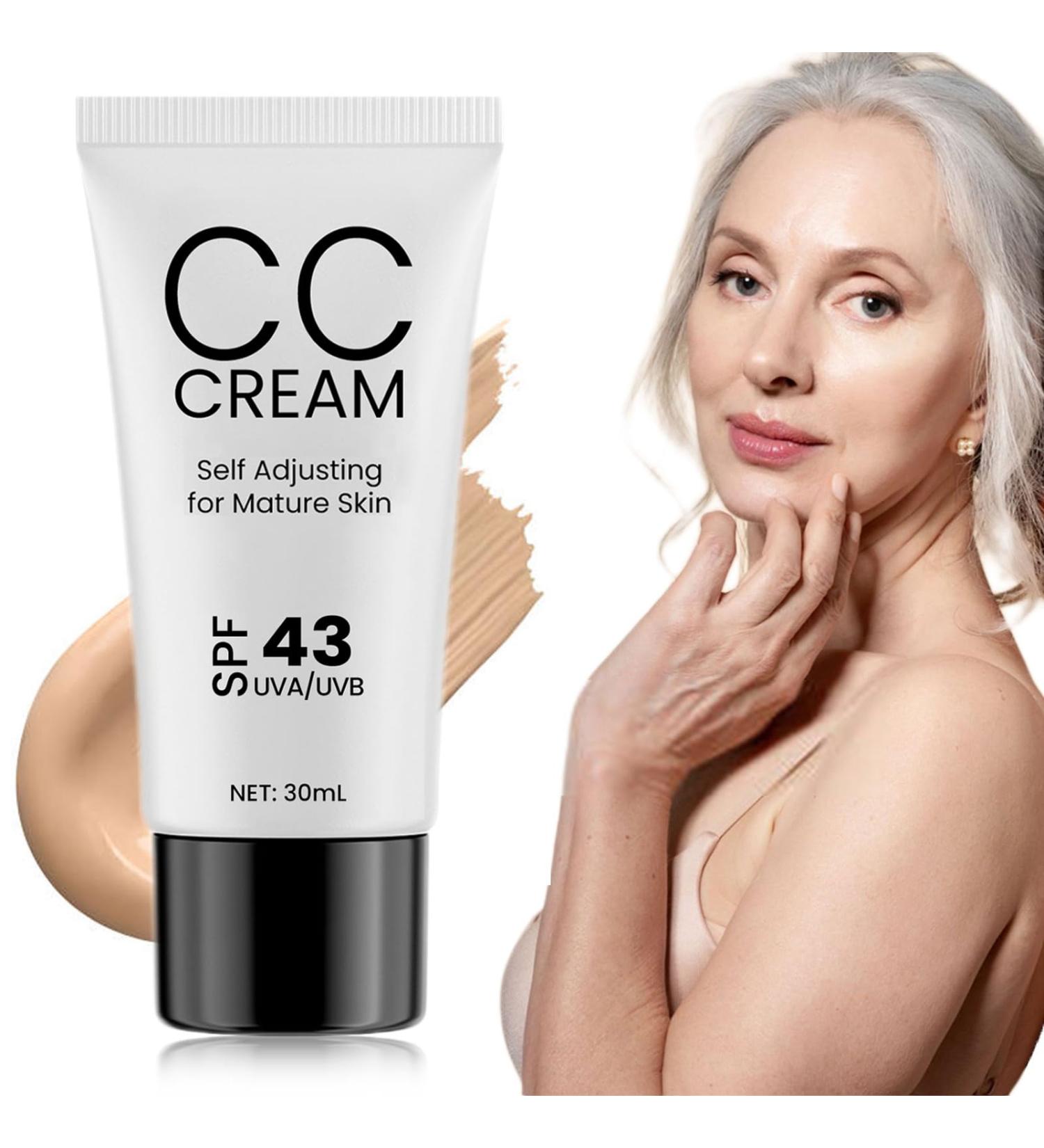 CC Cream for Older Women Skin Tone Adjusting CC Cream Spf 43 CC Creams Self Adjusting for Mature Skin Even Complexion Conceals Moisture & Anti Aging For All Skin Types (1PCS) - Buy Online on GoSupps.com