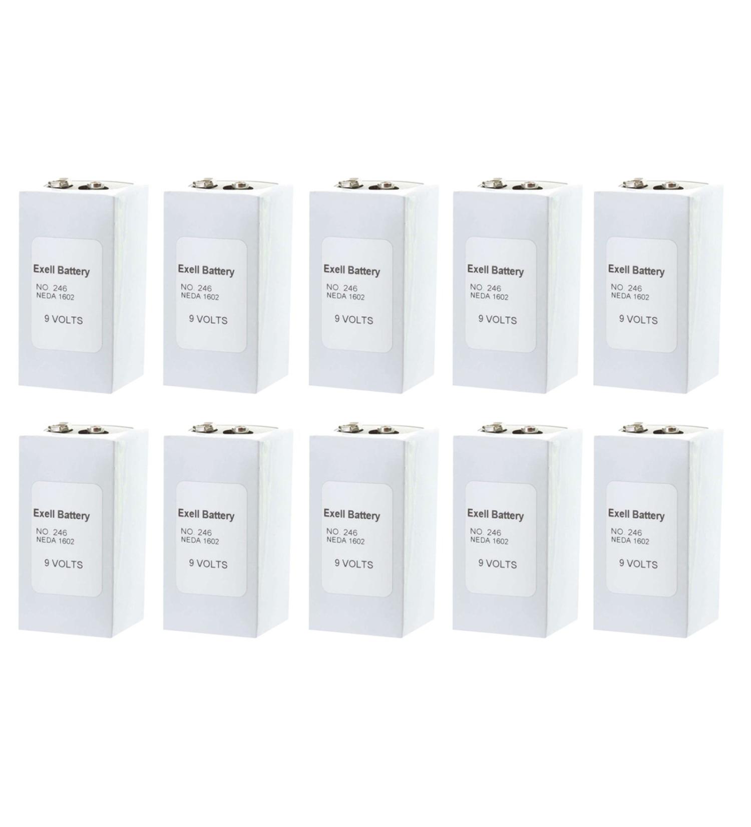Buy 10pc Exell 246 Alkaline 9V Battery NEDA 1602 - Durable Power Supply for Electronics - International Shipping Available - Buy Online on GoSupps.com