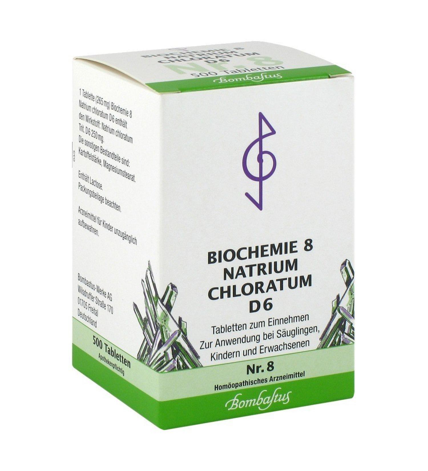 Biochemistry 8 Natrium Chloratum D 6 Tablets
