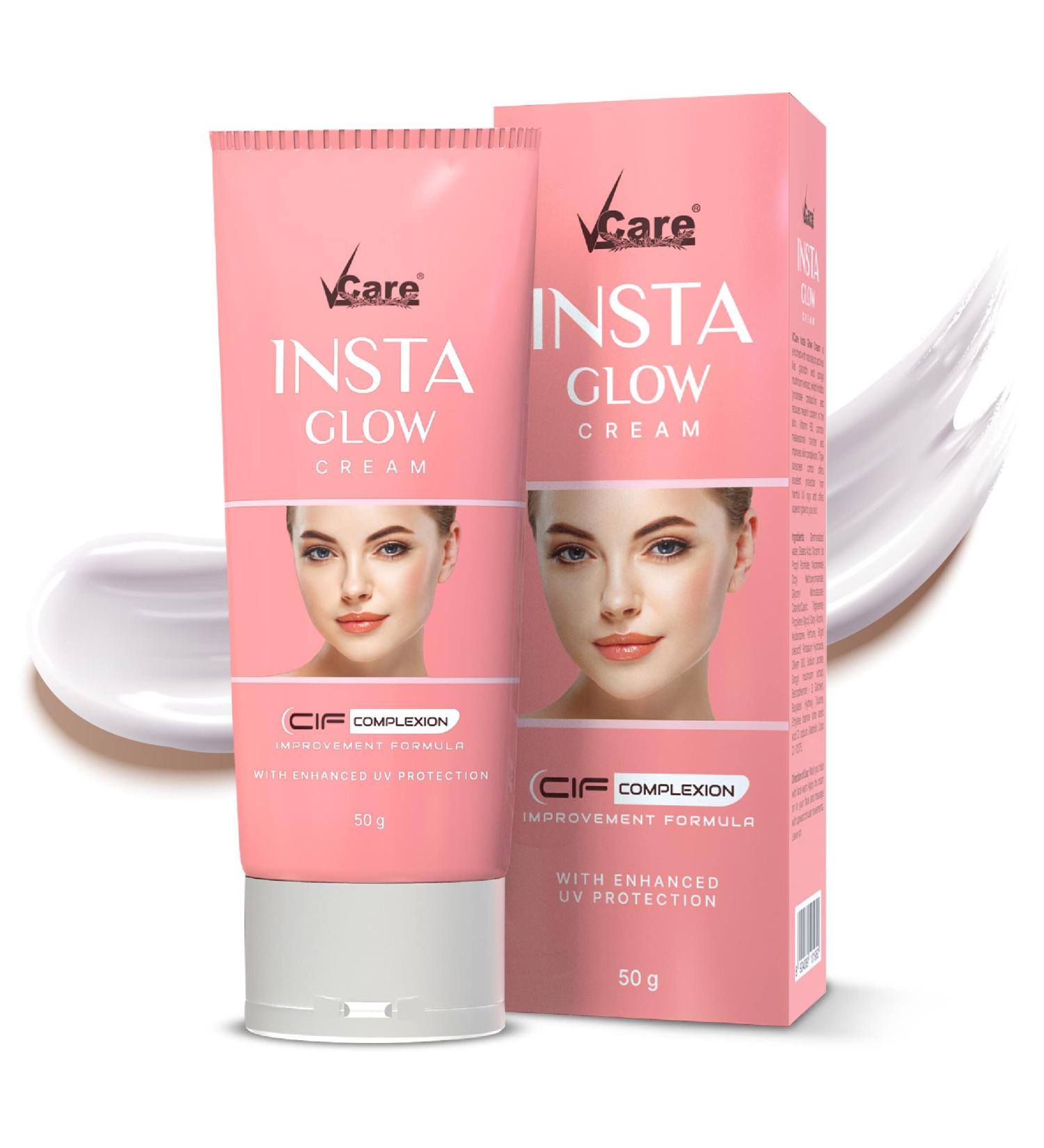 VCare Insta Glow Cream with Enhanced UV Protection for Brighter Skin 50 grams - Buy Online on GoSupps.com