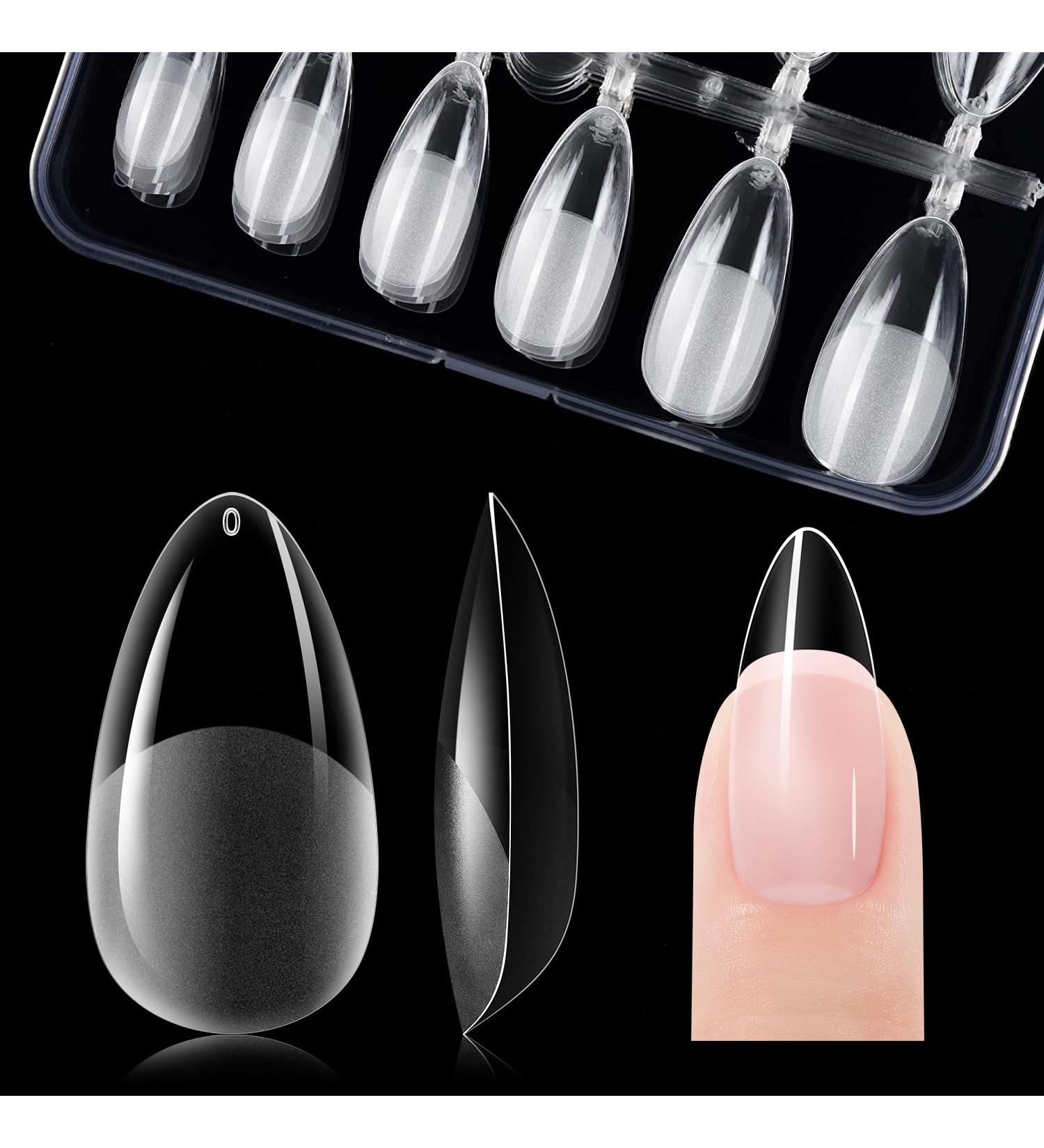 Gelike ec Medium Almond Nail Tips - 120PCS Full Cover Soft Gel X Nails for Extensions | Pre Etched PMMA Resin False Nails | Strong Press On Nails | 12 Sizes MEDIUM ALMOND - Buy Online on GoSupps.com