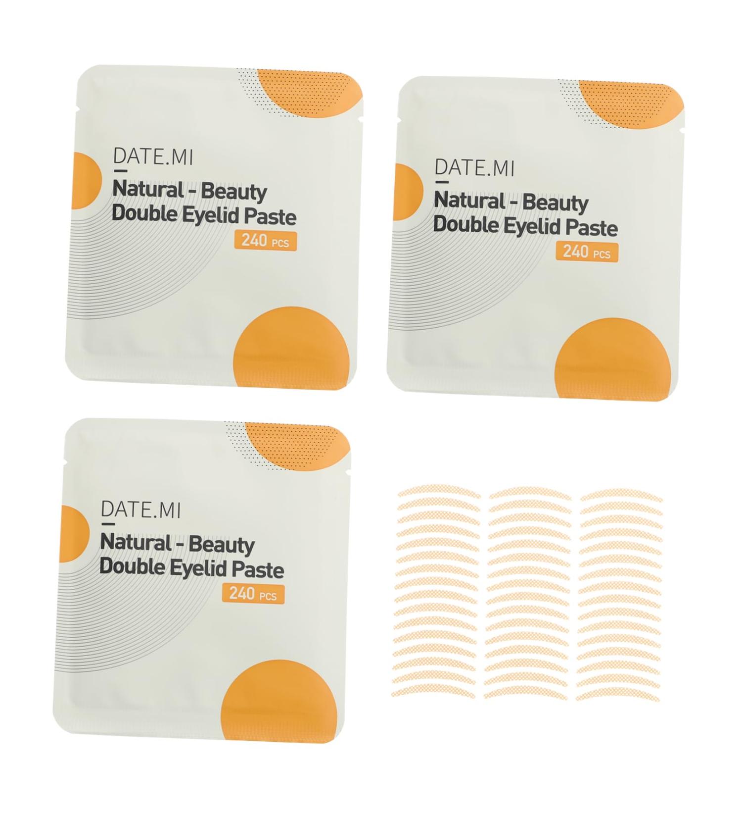 Ipetboom 3 Sets Double Eyelid Sticker Eye Makeup Tool Makeup Supplies Eyelid Strips Snap Tape Cello Tape Glue Tape Double Eyelid Tape Eye Lift Tape Ktape Fiber Eye Patch Invisible 8.2X7.5X0.1CM - Buy Online on GoSupps.com