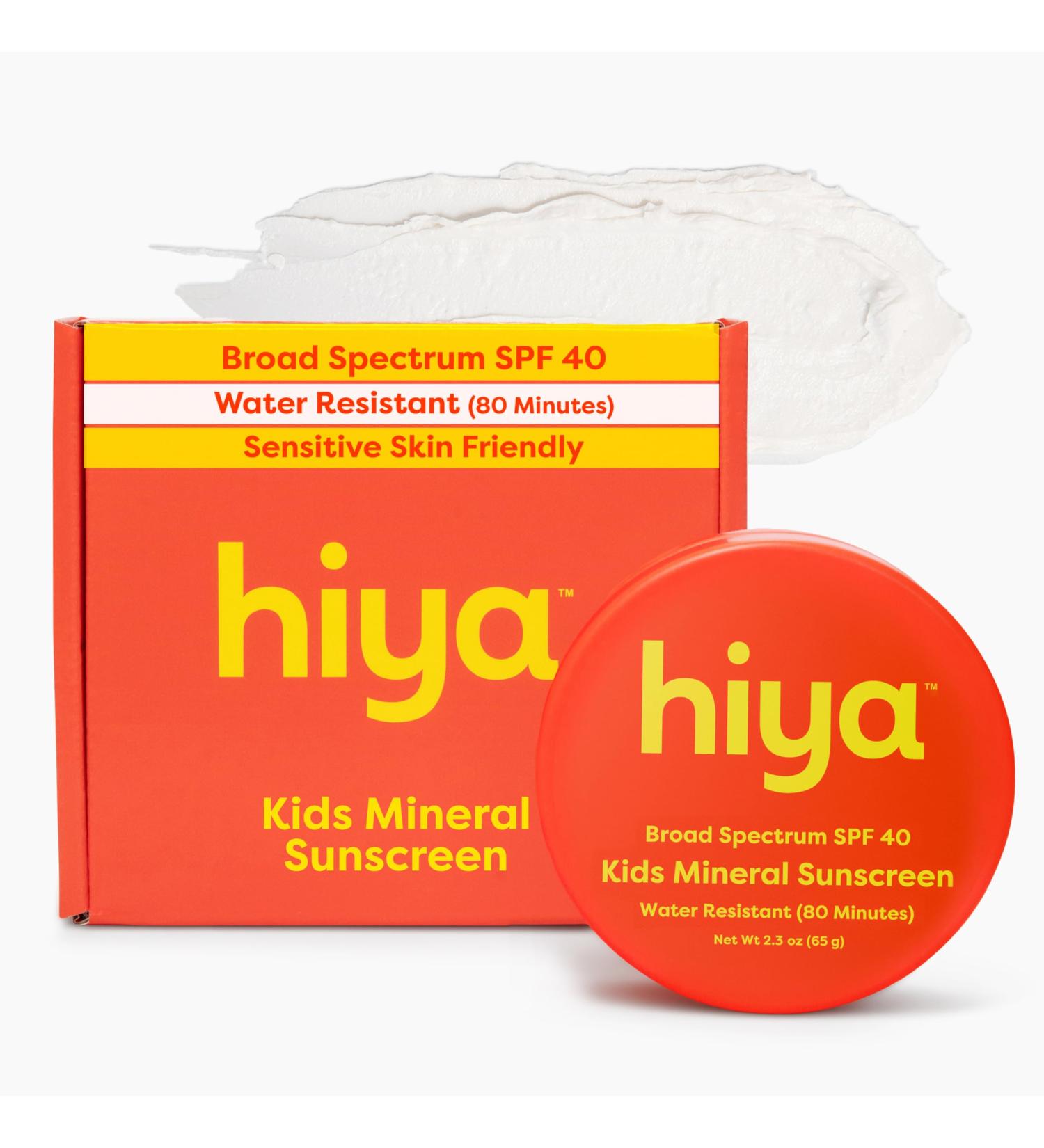 Hiya SPF40 Kids Mineral Sunscreen - 100% Mineral & Reef-Safe - Sunscreen with 80-Minute Water Resistance - Pediatrician-Approved Sunblock for Kids and Toddlers - Buy Online on GoSupps.com