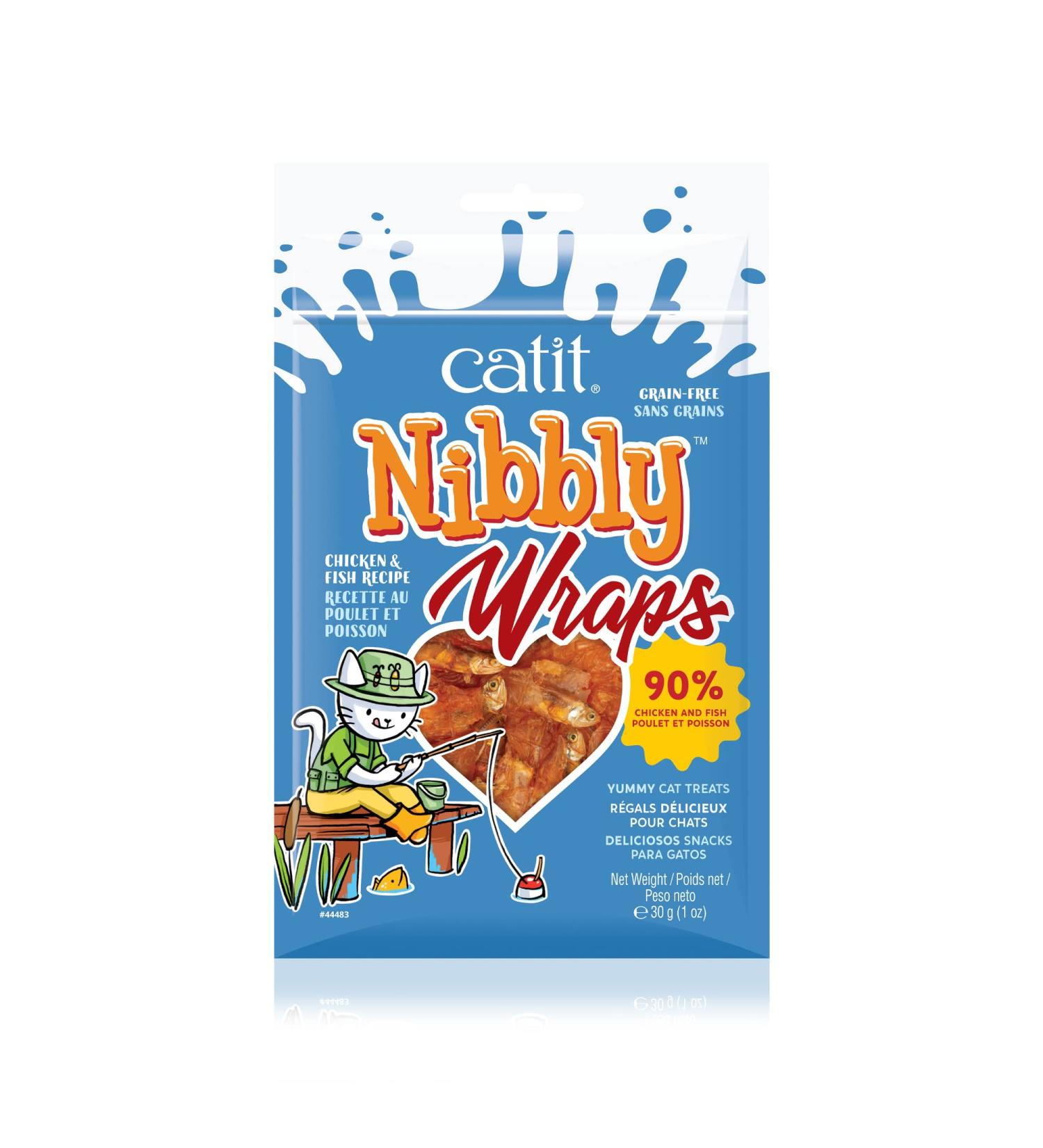 Buy Catit Nibbly Wraps for Cats - Fish in Chicken Breast Fillet 30g Pack - Gourmet Cat Treats - Buy Online on GoSupps.com