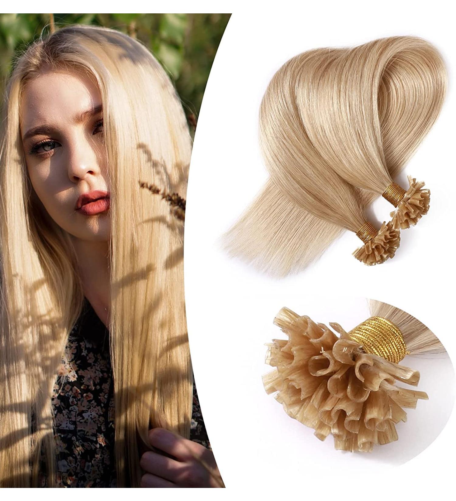 Rich Choices Real Hair Extensions | 50g Remy Keratin Bondings | 45cm Naturally Blonde (#24) - Buy Online on GoSupps.com