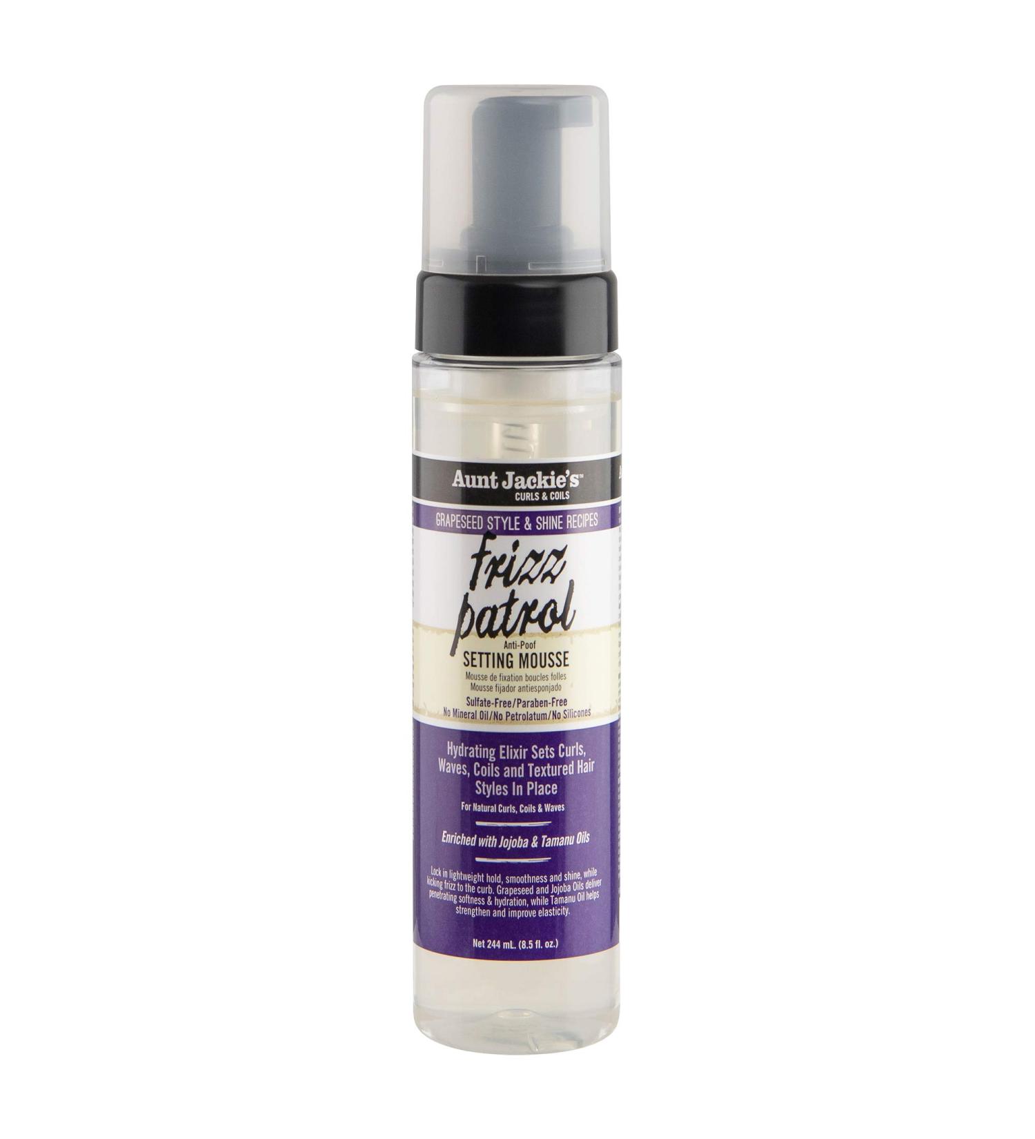 Aunt Jackie's Grapeseed Style and Shine Hair Mousse 8.5 oz - Frizz Control for Curly Hair Styles - Buy Online on GoSupps.com