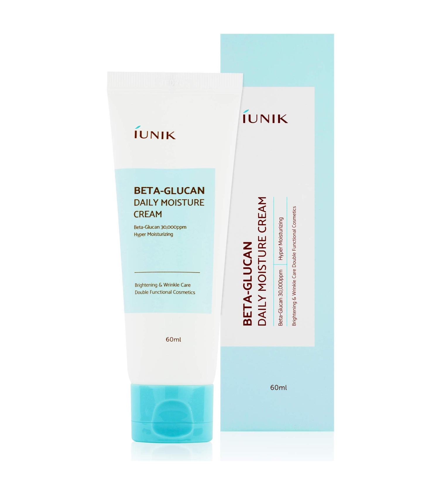 IUNIK Beta Glucan Daily Moisture Cream Lotion 2.02 Fl Oz - Skin Relief & Intense Moisture Care | Vegan & Steroid-Free Formula with Centella Asiatica & Vitamins - Buy Online on GoSupps.com