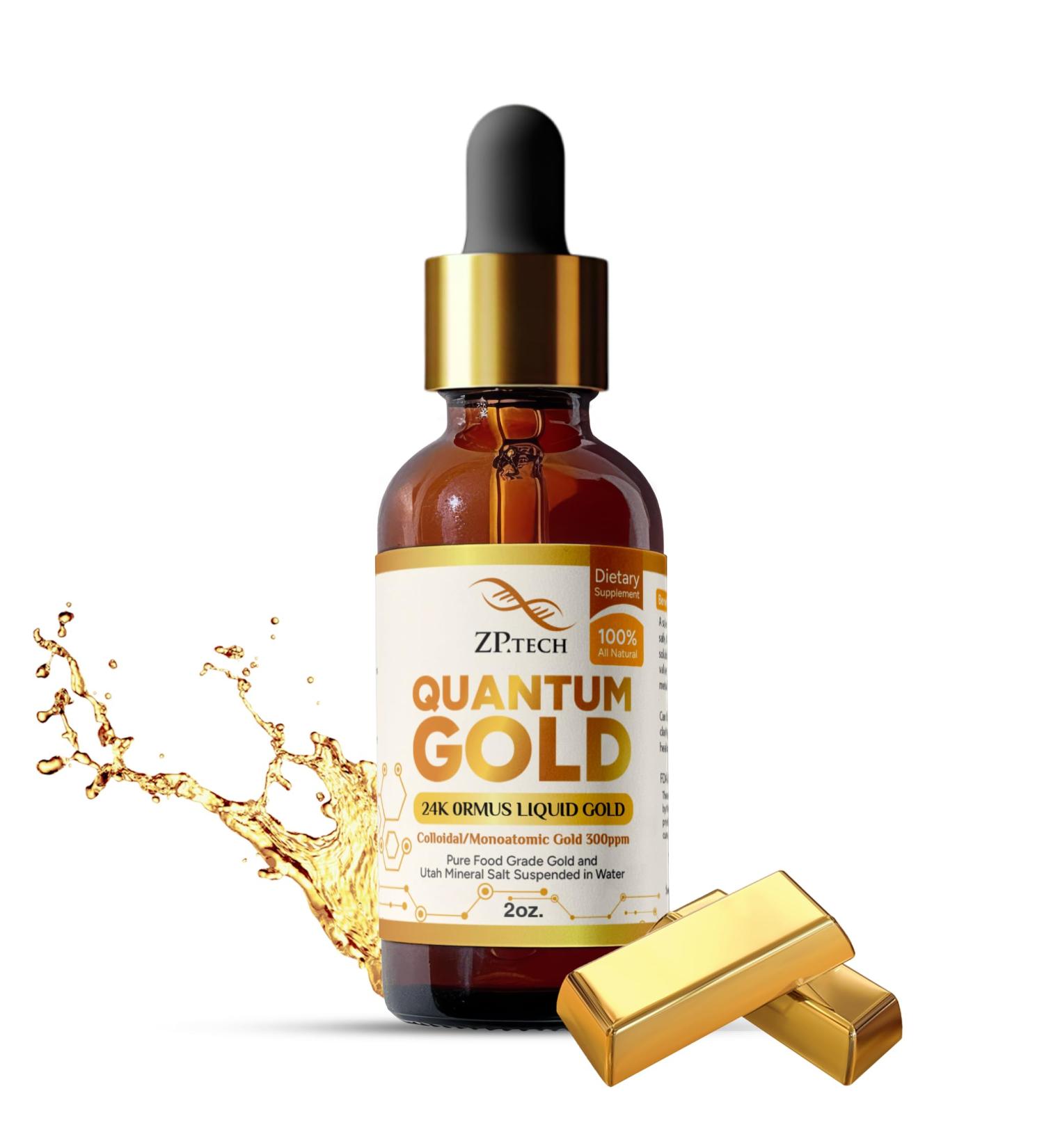 Quantum Gold Liquid Ormus Monoatomic Gold Elixir 24K | Colloidal Gold & Liquid Gold Ormus Supplement for for Pineal Gland Activation, Lucid Dreaming & Higher Energy Alignment (2oz.) - Buy Online on GoSupps.com