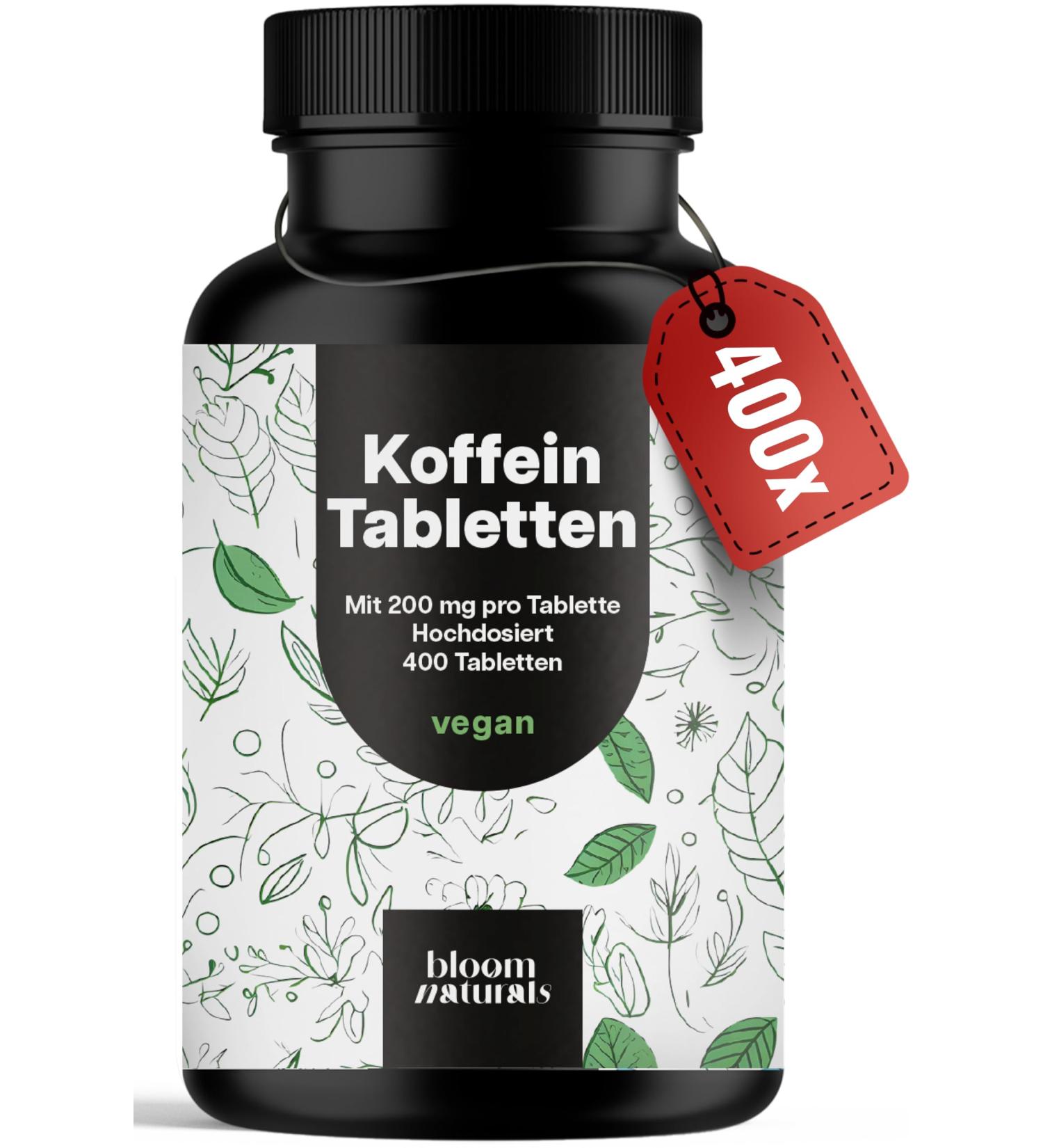 High Dosed Caffeine Tablets - 400 Tablets - 200mg Caffeine Per Tablet - Vegan - Lab Tested & Made in Germany - Lab Tested - P - Buy Online on GoSupps.com