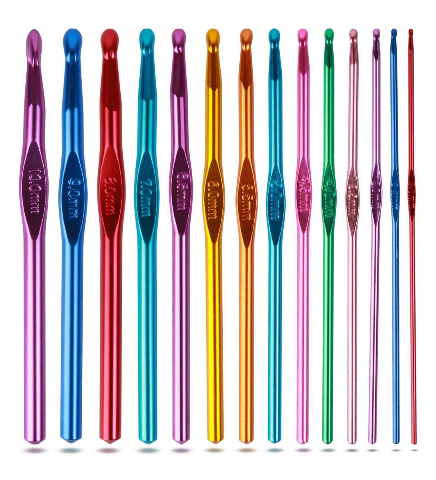 Aluminum Crochet Hooks Set for Arthritic Hands - Knitting Needles for Yarn Craft - Perfect Gift for Women - Buy Online on GoSupps.com