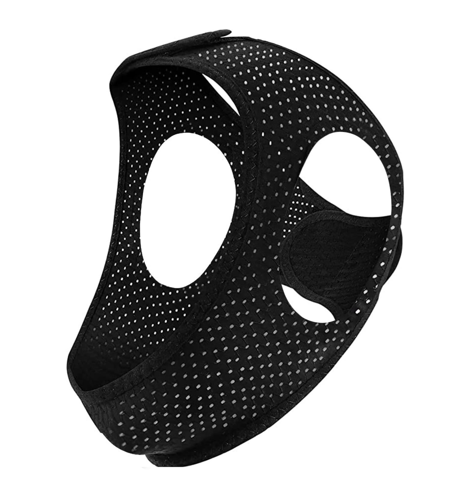Adjustable Breathable Anti Snoring Chin Strap - Stop Snoring & Improve Sleep Quality - Snore Reducing Aid - Black - Buy Online on GoSupps.com