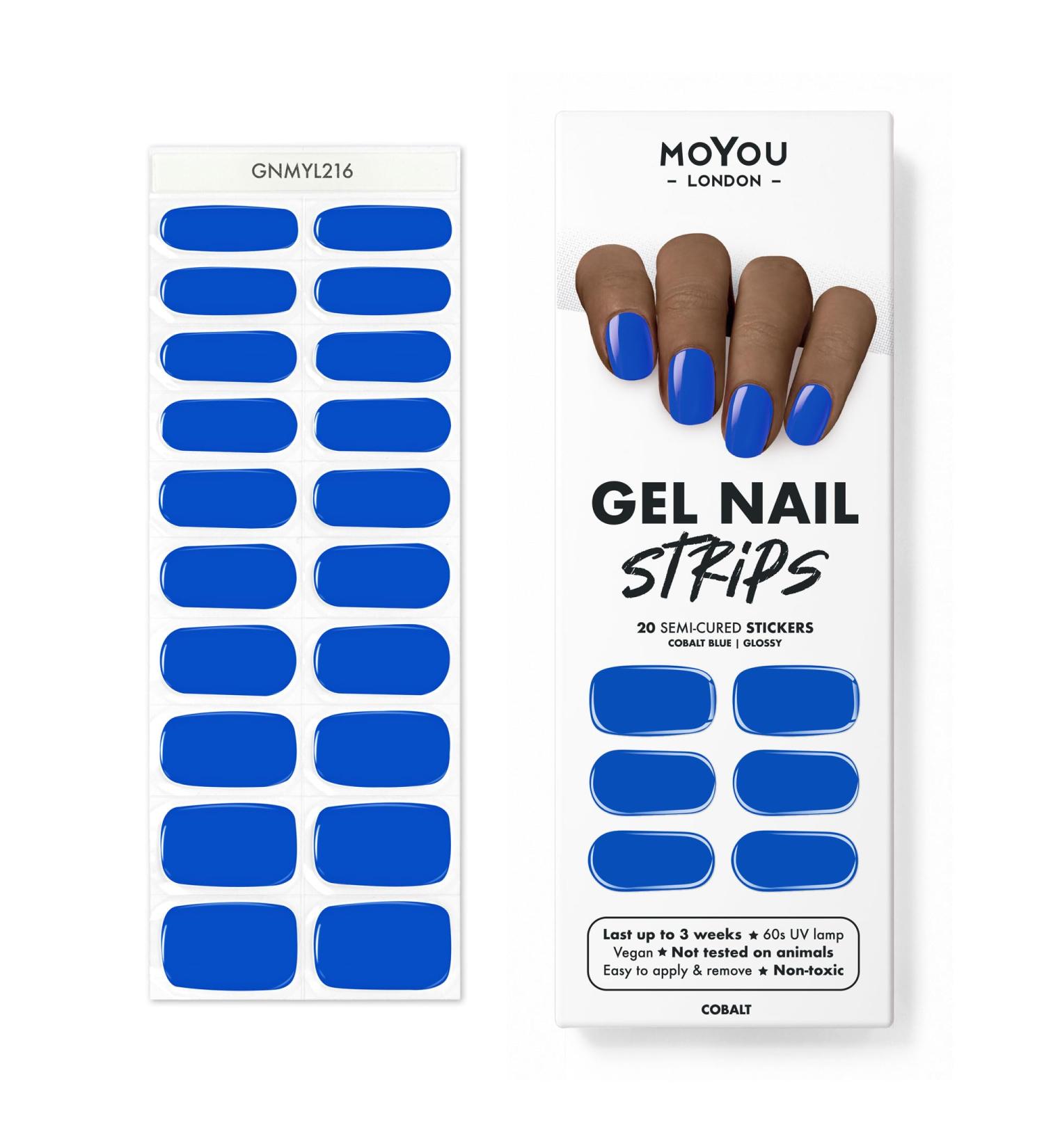 MOYOU LONDON Semi-Cured UV Gel Strips - 20 Pieces | Salon Quality Cobalt Gel Nail Foils for Perfect Manicure - International Shipping Available - Buy Online on GoSupps.com