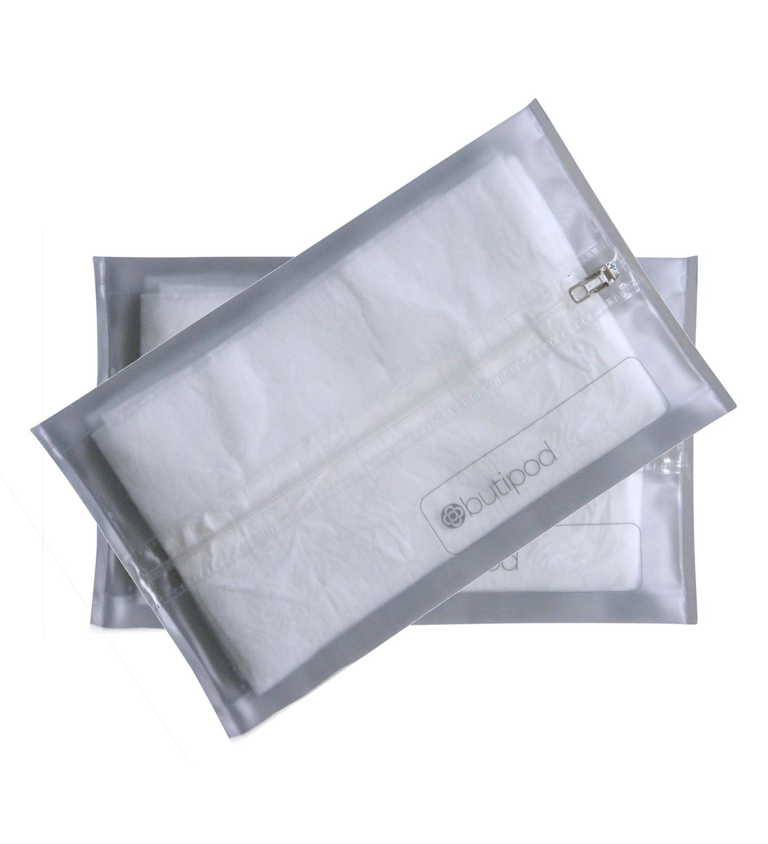 Butipods Reusable Wet Wipe Pouch | Slim Travel Holder for Hand and Face Wipes | Set of 2 (Clear) - Buy Online on GoSupps.com