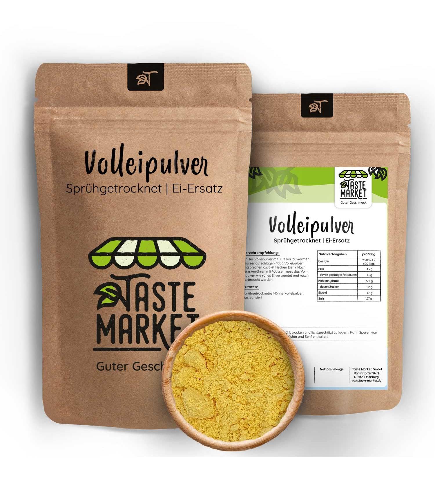Whole Egg Powder 500g | Scrambled Eggs & Baking | Egg Substitute | Spray Dried | Taste Market - Buy Online on GoSupps.com