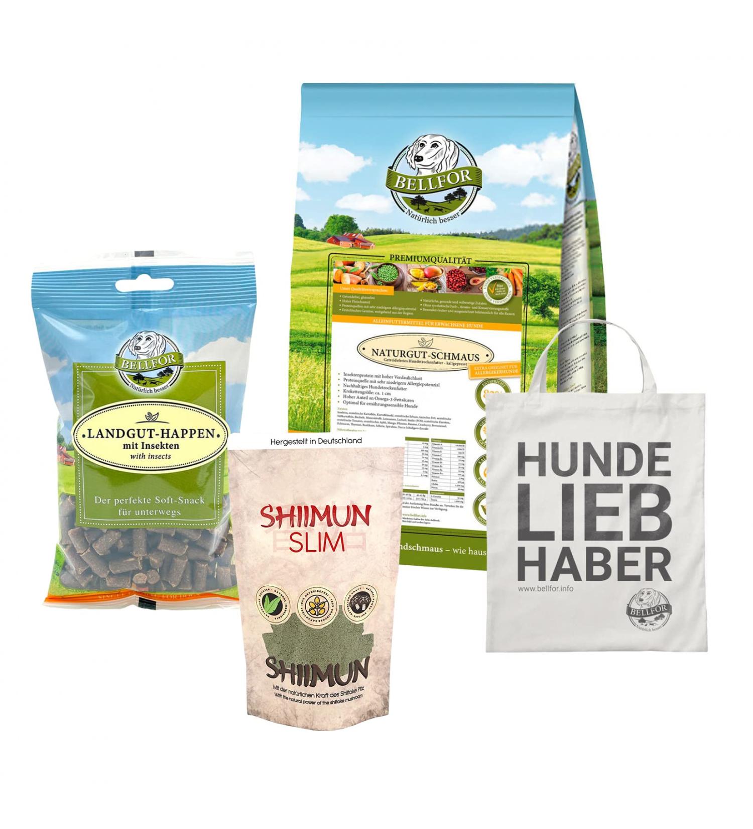 Bellfor Hypoallergenic Dog Food Set - 4 kg - 200 g - Dog Diet - 120 g - For Nutritionally Sensitive Dogs - Large Overweight Dogs - Psyllium Husks - Psyllium Powder - Buy Online on GoSupps.com