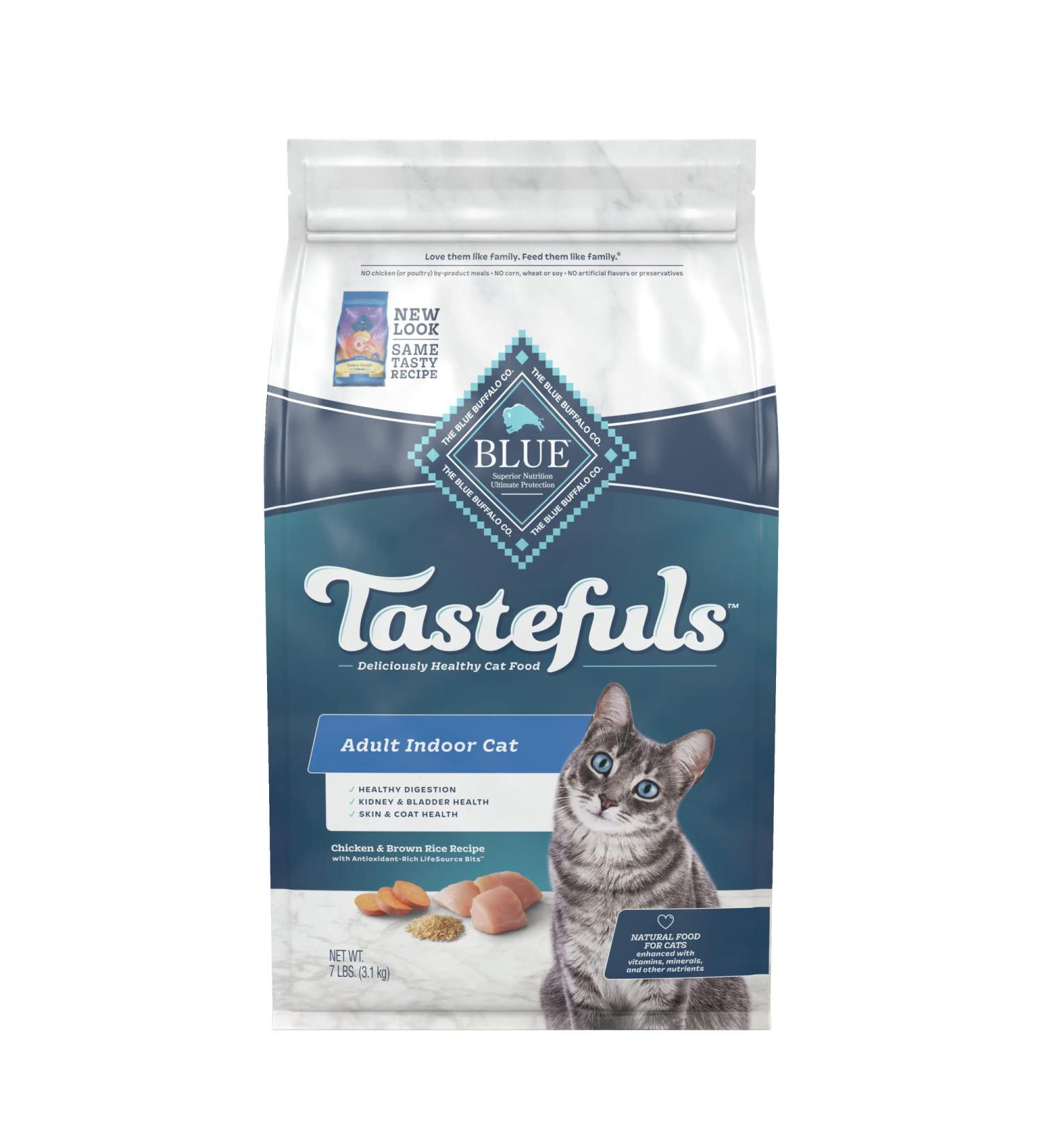 Blue Buffalo Tastefuls Indoor Natural Adult Dry Cat Food - Chicken & Brown Rice 7lb - Pack of 1 - Buy Online on GoSupps.com