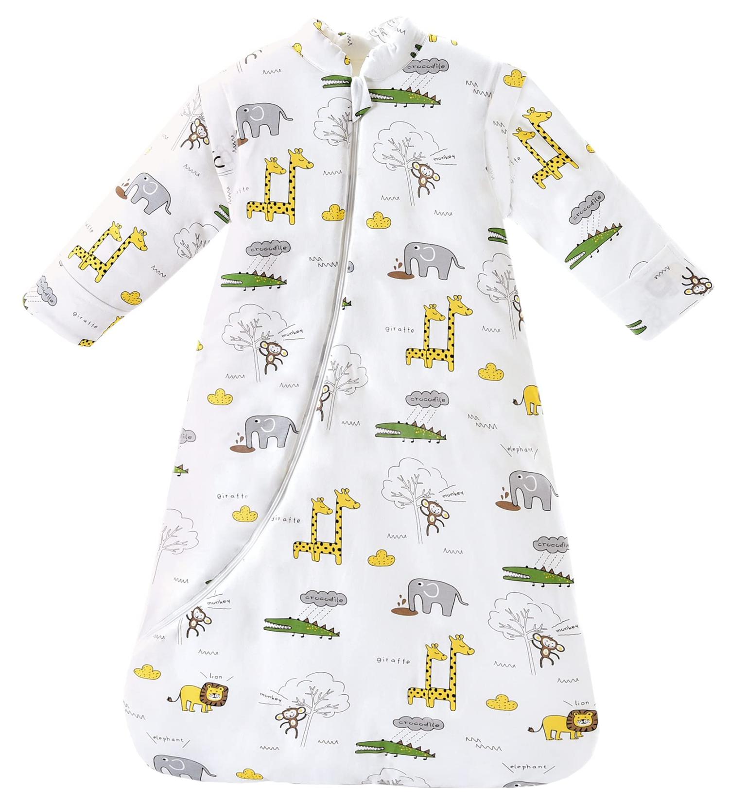 Chilsuessy Winter Baby Sleeping Bag 3.5 Tog with Detachable Sleeves - Giraffe Park Design | 3-6 Months - Buy Online on GoSupps.com
