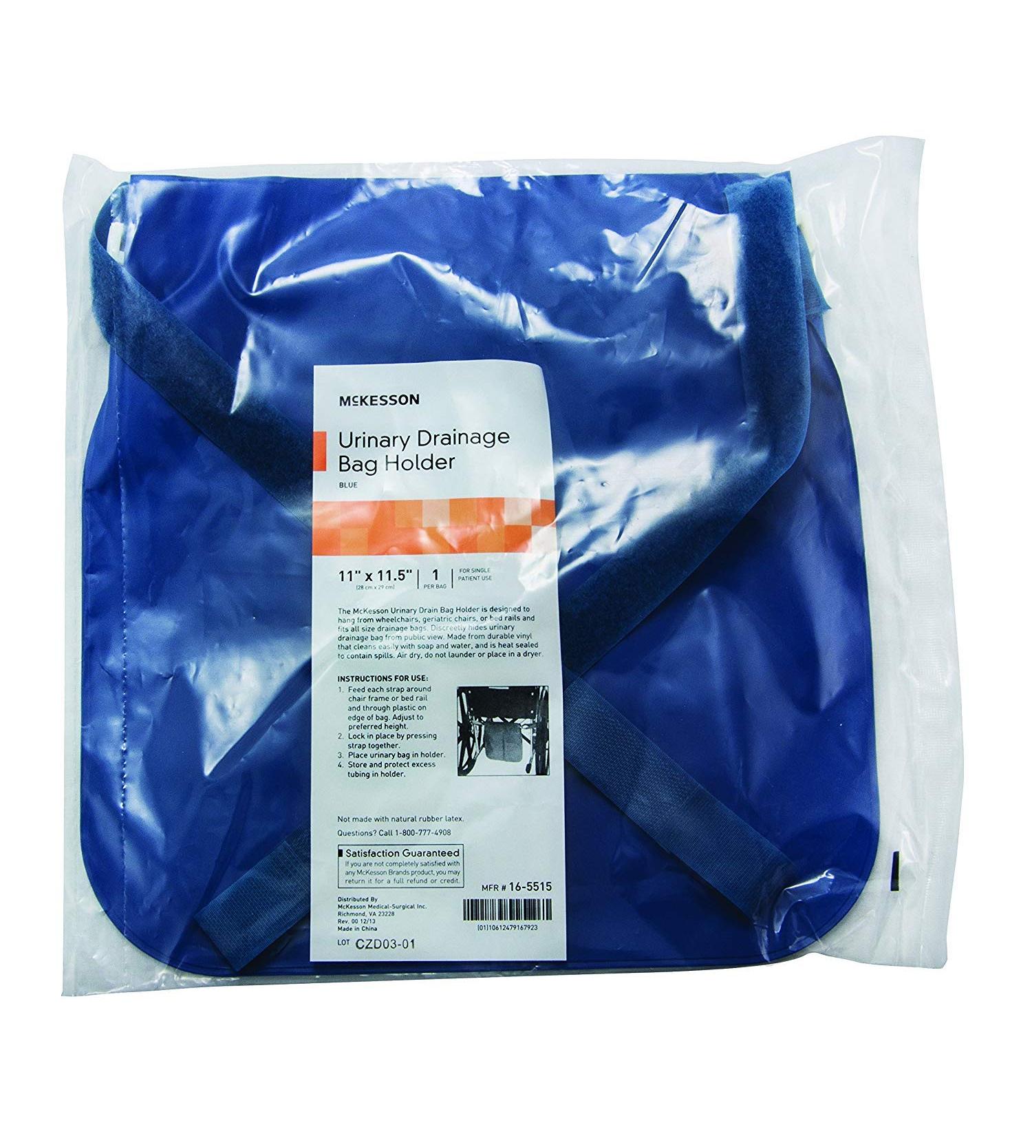 McKesson Urinary Drainage Bag Holder Vinyl w/Adjustable Straps Navy - Model 16-5515