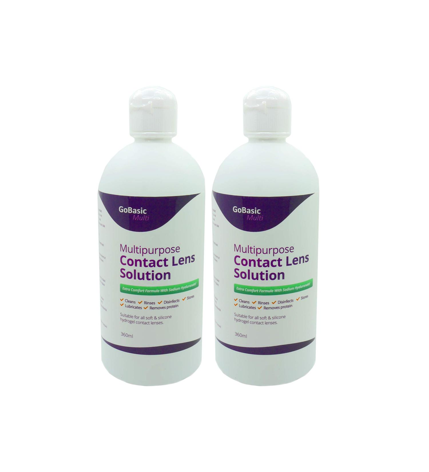 GoBasic Multi Purpose Contact Lens Solution - 720ml/12 Weeks Supply - Buy Online on GoSupps.com