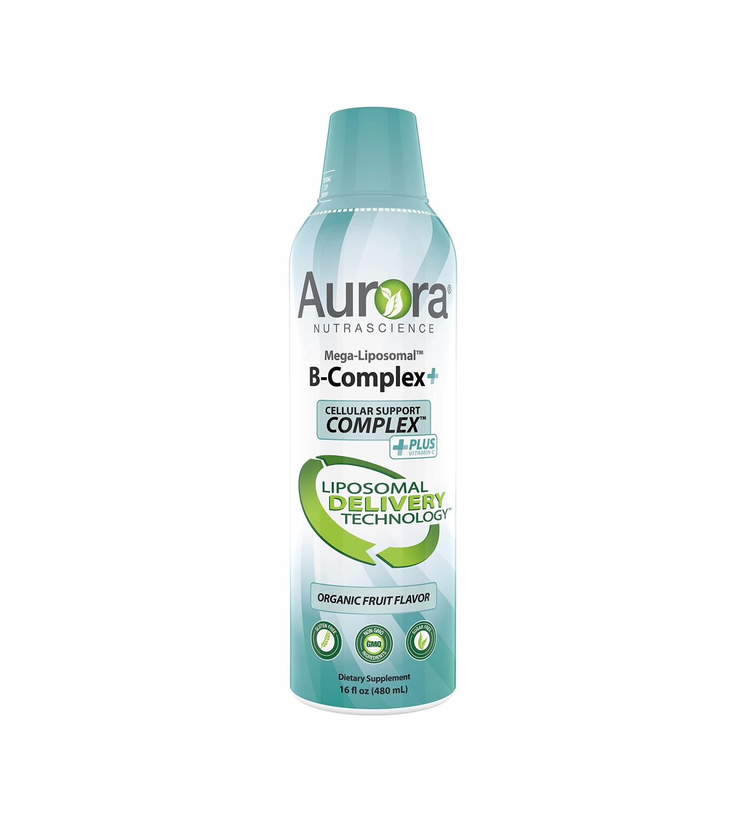 Aurora Nutrascience Mega-Liposomal B-Complex+ | Organic Fruit 16 fl oz - Superior Absorption - Buy Online on GoSupps.com