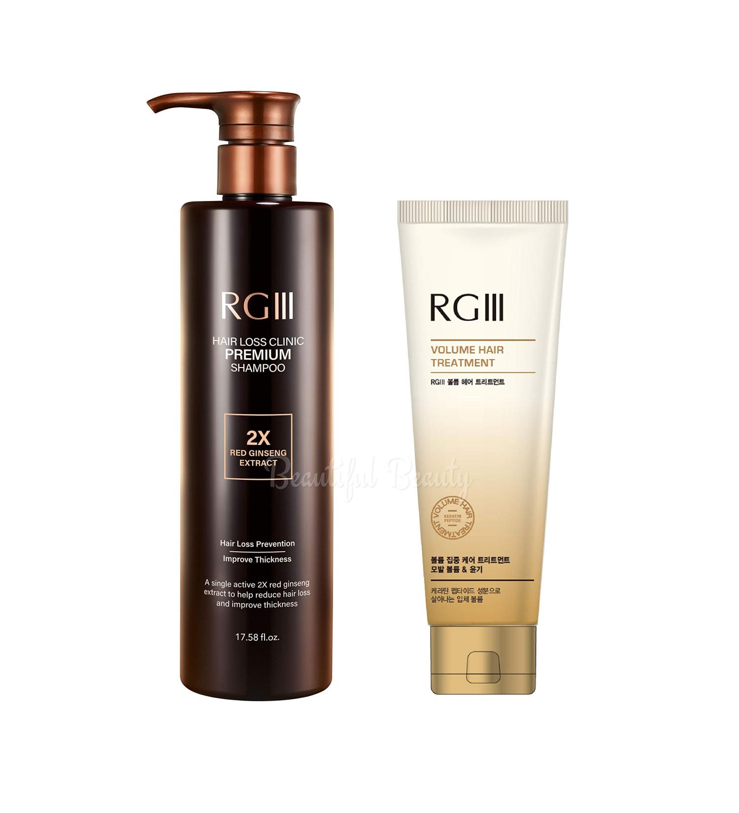 RG3 RGIII Red Ginseng Premium Hair Loss Prevention Shampoo & Volume Treatment Set | 520ml + 250ml | All Gender & Age - Buy Online on GoSupps.com