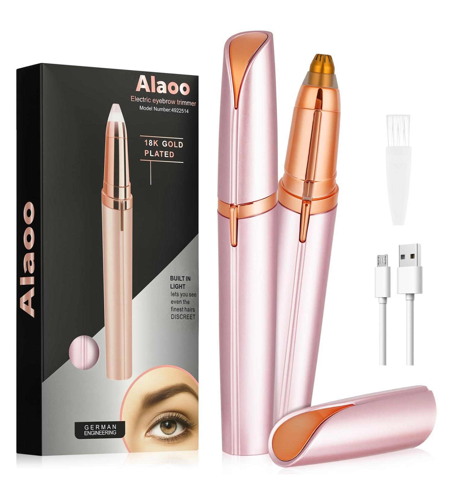 Hello Eyebrow Remover Electric Eyebrow Epilator for Women with Integrated LED Electric Eyebrow Trimmer for Women for Facial Hair Eyebrows Lip Hair Arms Rose Gold Rose Gold - Buy Online on GoSupps.com