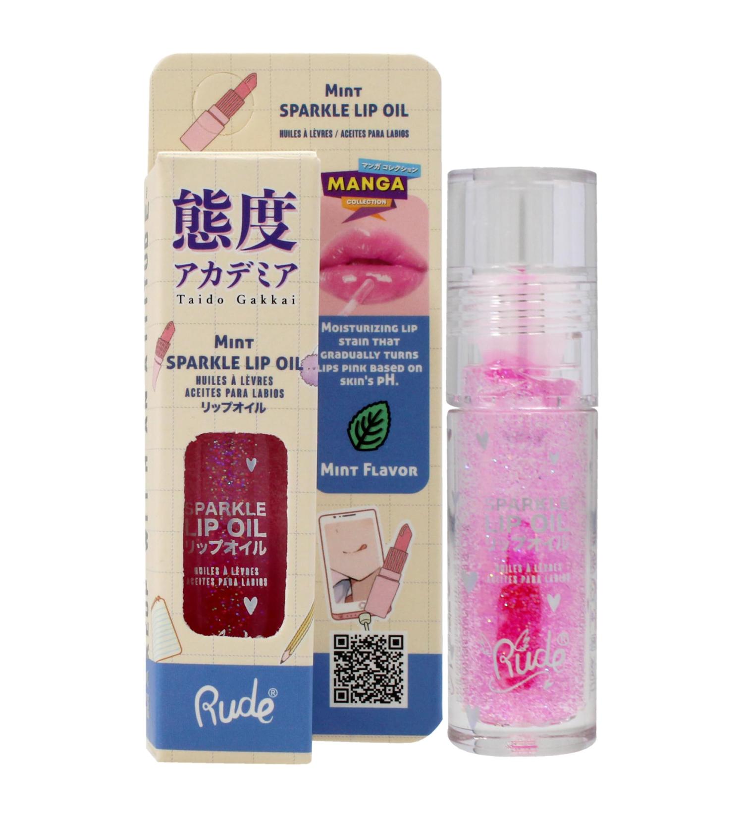 Rude Cosmetics Manga Collection Sparkle Lip Oil - Mint | Shop Internationally for Women - Buy Online on GoSupps.com