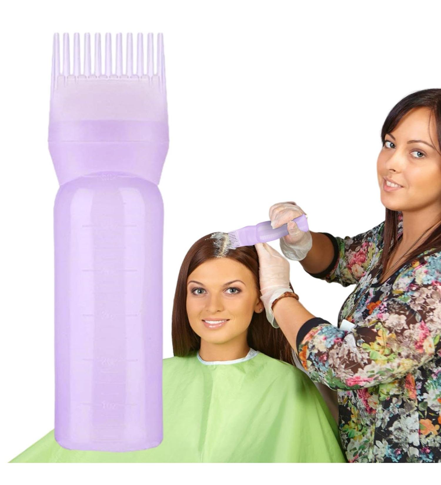 Fmzrbnih Hair Dye Root Comb - Portable Hair Dye Bottle With Root Comb Hair Dye Comb Bottle | Root Comb Applicator With Scale Hair Coloring Comb Applicator Portable Hair Dye Bottle For Hair Oil Purple - Buy Online on GoSupps.com