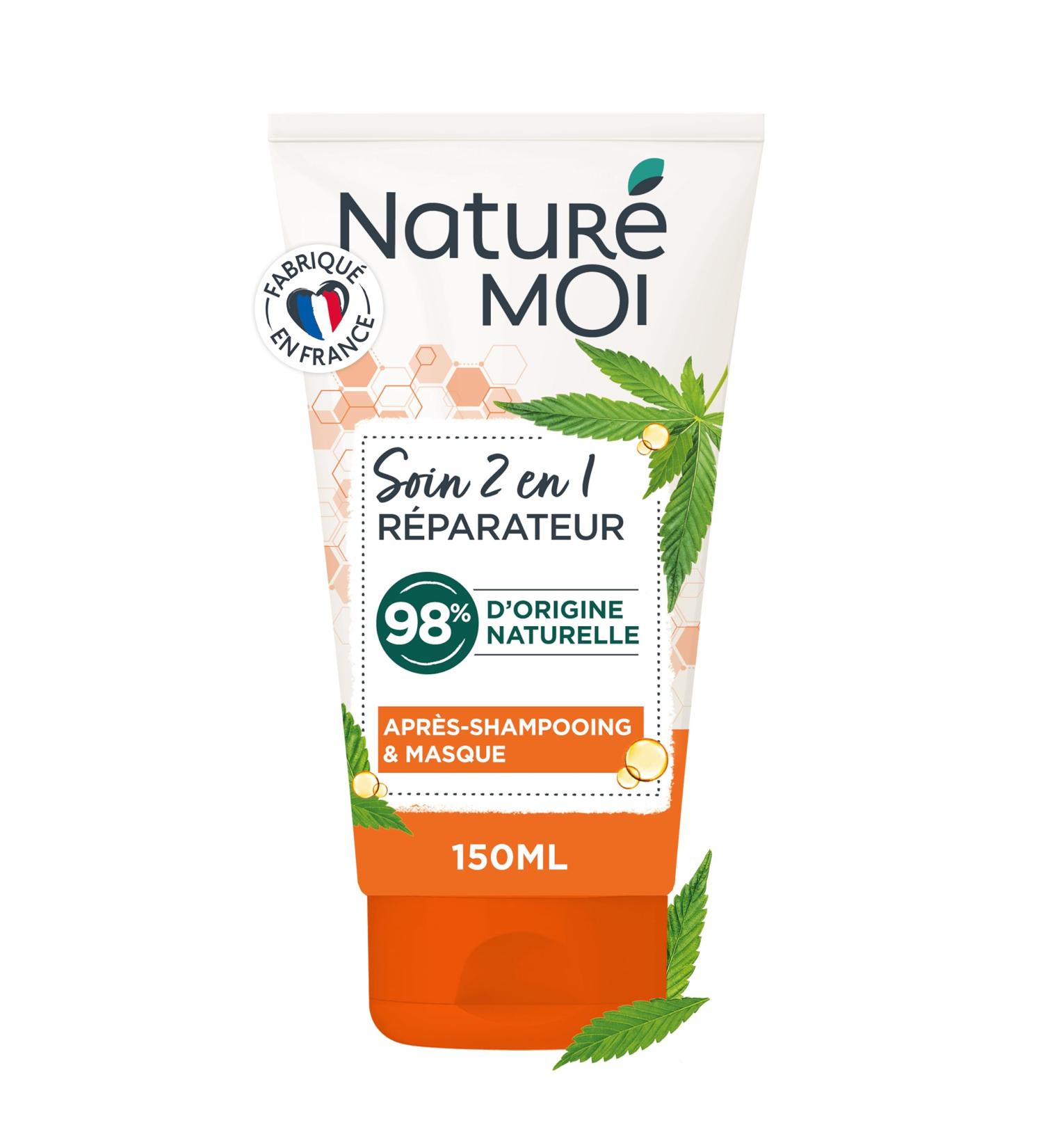 Natur Moi - 2 in 1 Hair Care - Conditioner + Mask - Dry and Damaged Hair - With Plant Ceramides and Organic Hemp Oil - 98% Natural Origin - 150 ml - Made in France - Buy Online on GoSupps.com