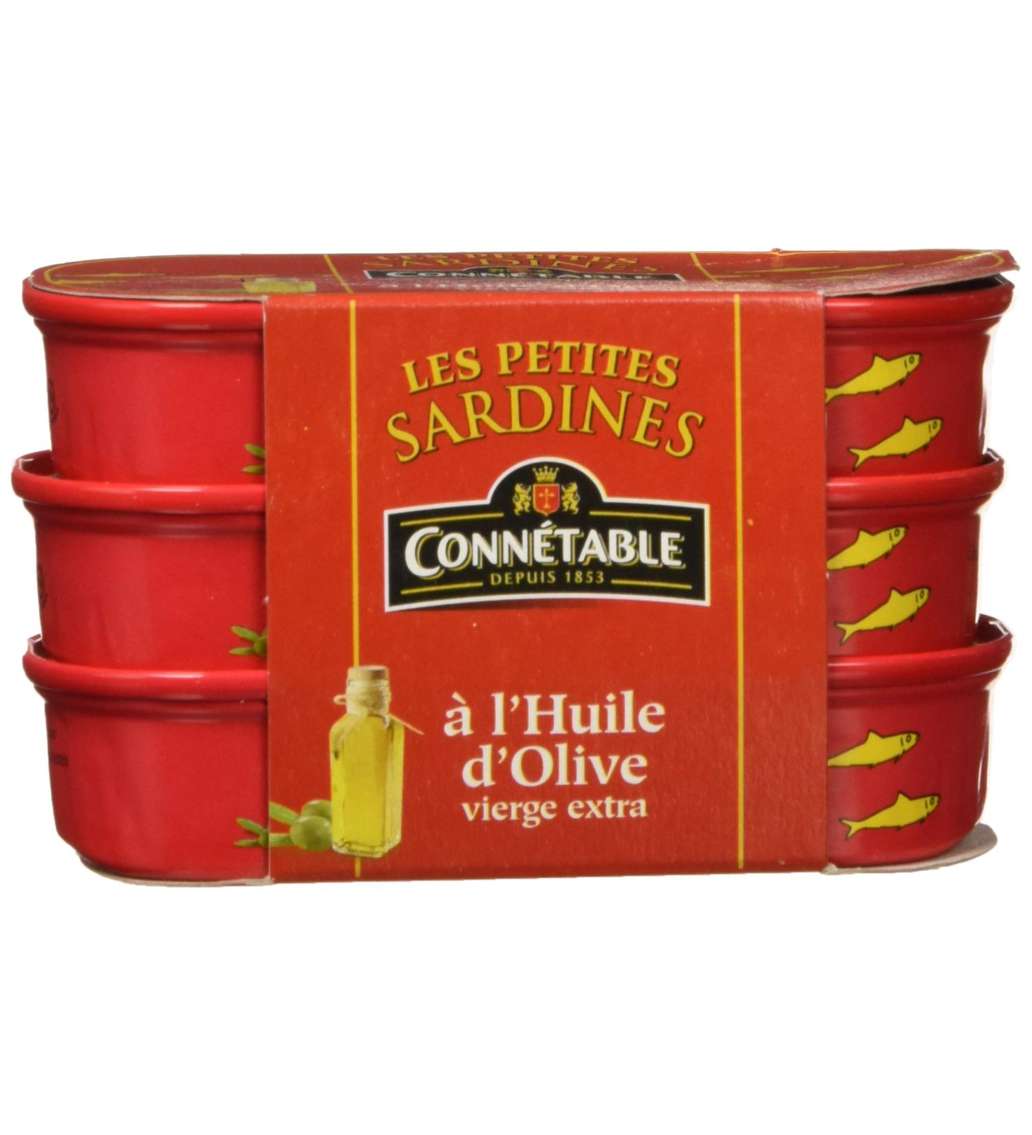 Connetable - Set 3 boxes x 55g - Small Sardines with Extra Virgin Olive Oil - Buy Online on GoSupps.com