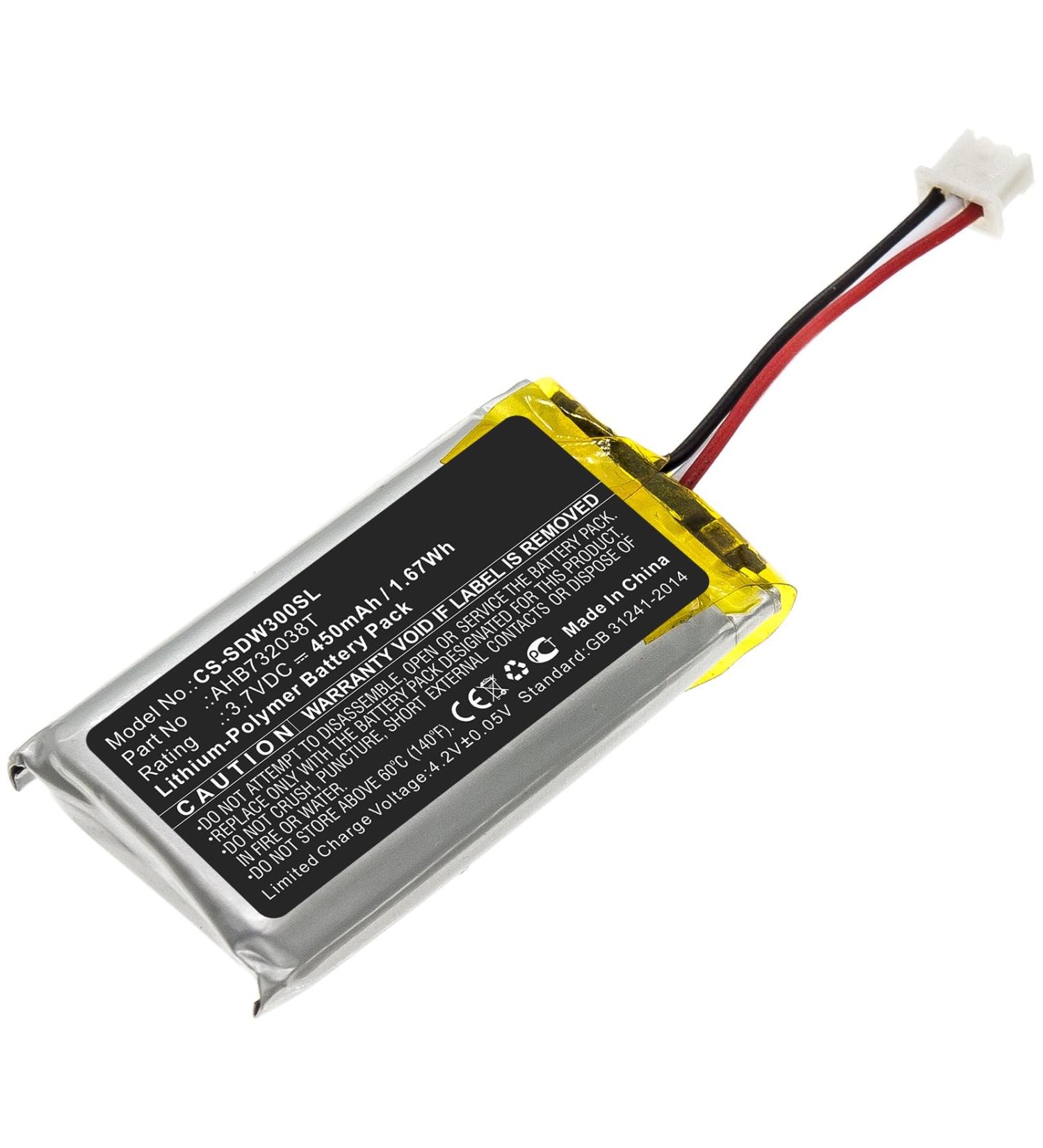 Buy AHB732038T 1000807 450mAh Battery - Compatible with GSP370 SDW 5036 SDW 30 HS SDW 5066 | 3.7V International Shipping - Buy Online on GoSupps.com