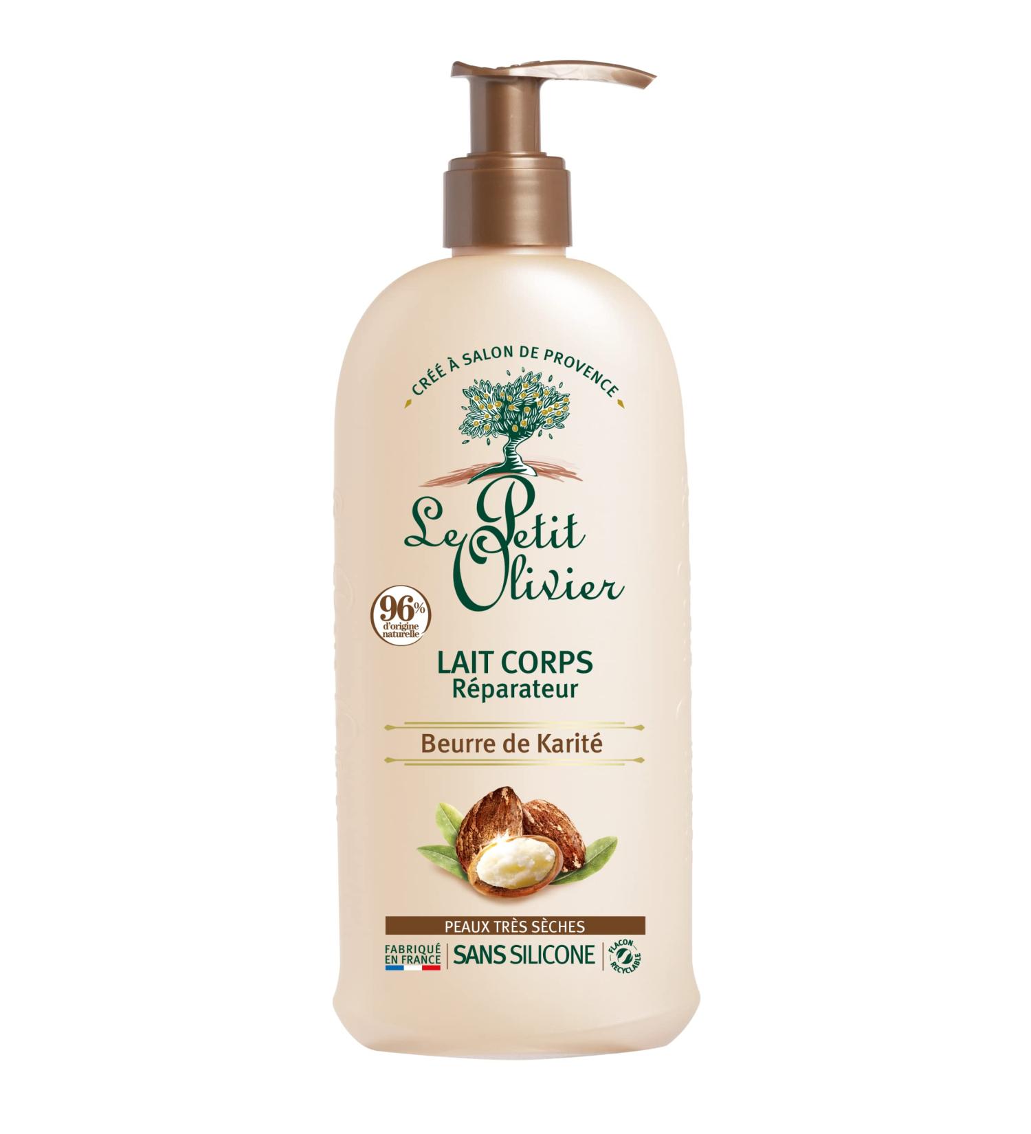 LE PETIT OLIVIER - Lait Corps R parateur - Beurre de Karit - Nourrit R pare & Hydrate - Peaux Tr s S ches - 96% d'Origine Naturelle - Sans Silicone - Fabriqu en France - 250 ml - Buy Online on GoSupps.com