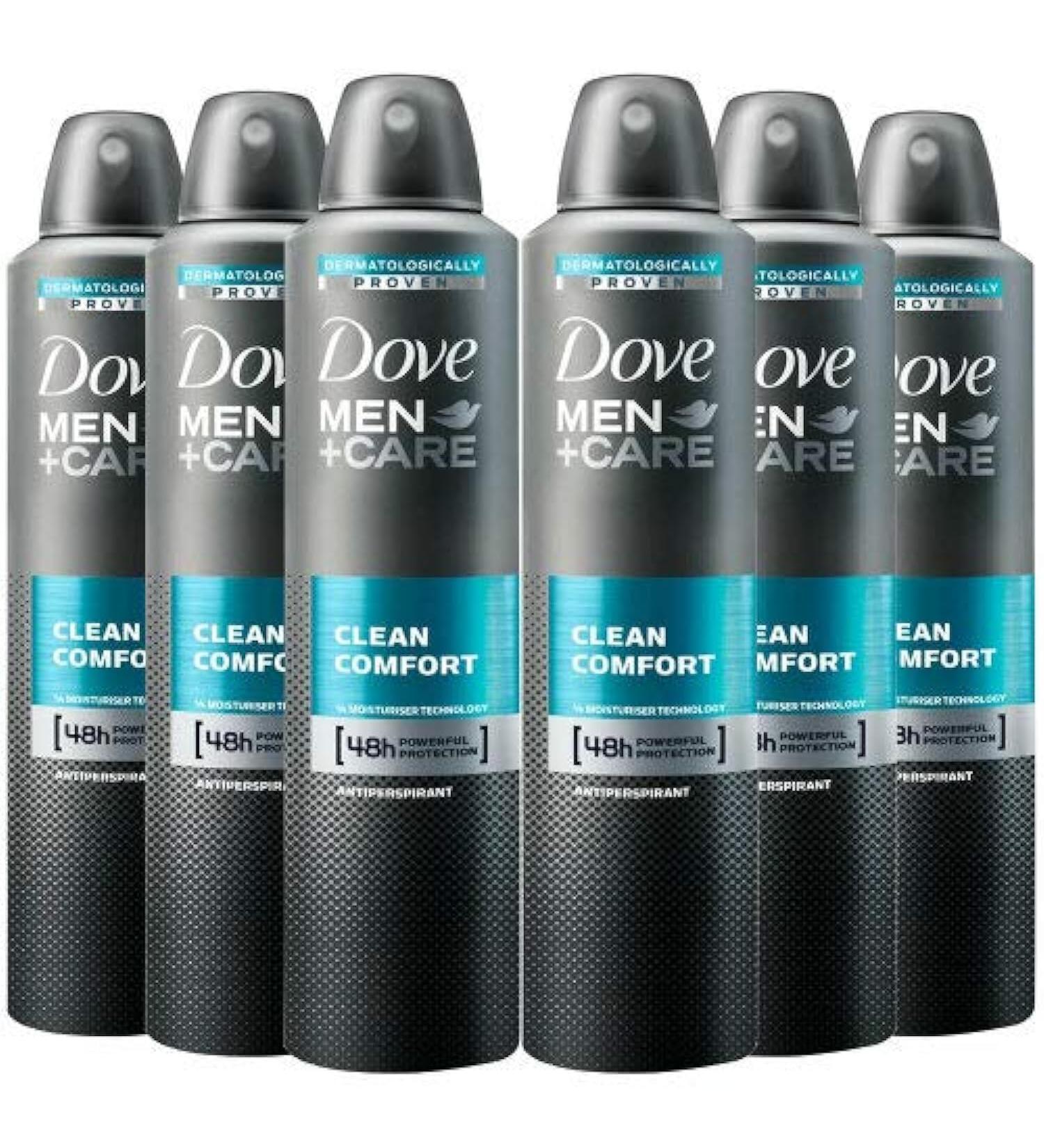 Dove Men + Care Clean Comfort Spray International Version 250 ML (6 Pack)