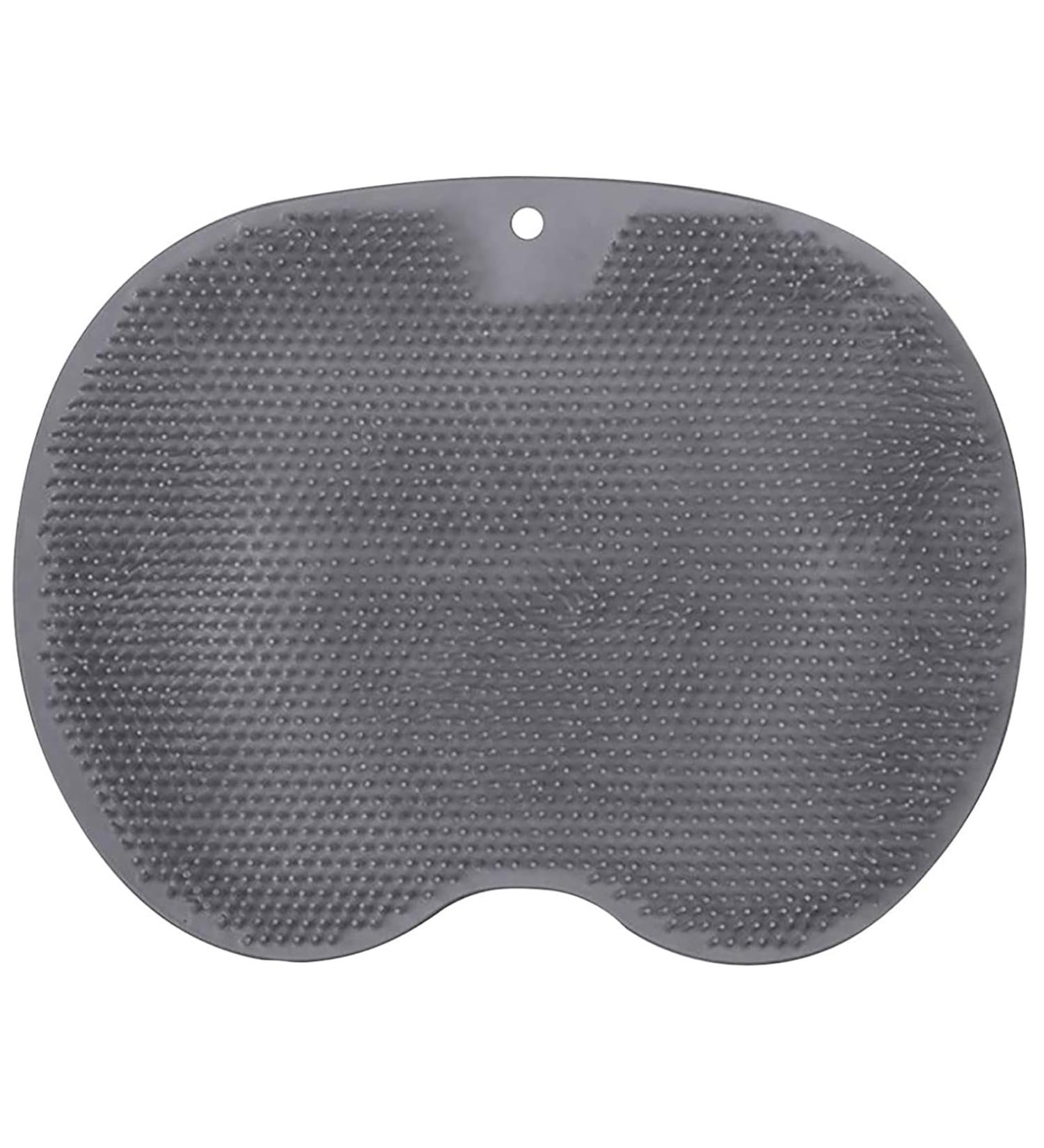 Foot Brush for Shower | Non-Slip Silicone Massage Pad & Laundry Massager | Relieve Tired Feet - Gray - Buy Online on GoSupps.com