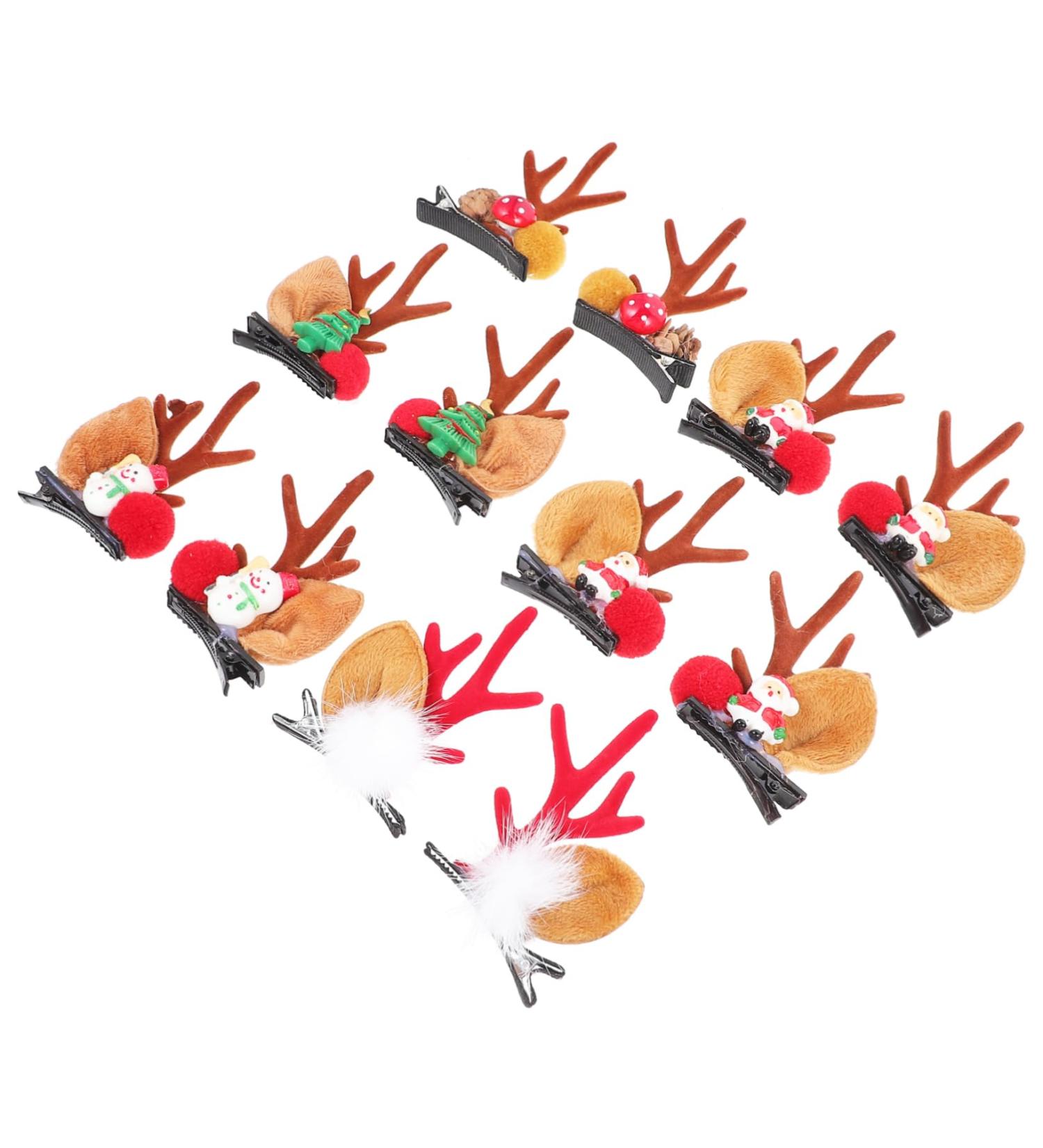 Beatifufu 6 Pairs Christmas Hair Clips Antlers Hair Pin Reindeer Ear Hair Clips Christmas Party Costume Hair Clips Christmas Hair Barrettes Holiday Hair Clips Iron Mushroom Child Pine Cones - Buy Online on GoSupps.com