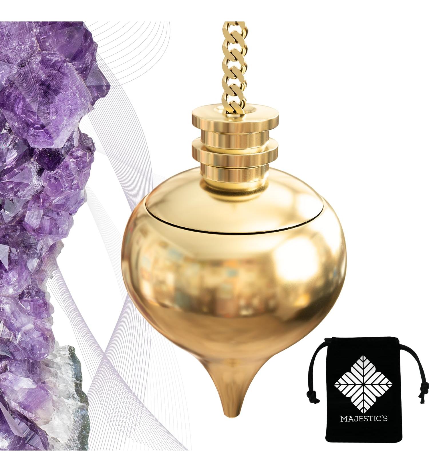 Radiesthesia Pendulum ABBE MERMET - Gold Water Drop Oracle Pendulum with Witness | Esoteric Divination Tool - 36 Gr - Buy Online on GoSupps.com