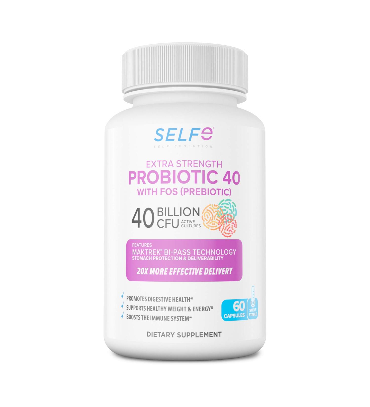 selfevolve Probiotic for Women - 40 Billion CFUs - Probiotic Supplement with Prebiotics - 60 Veggie Capsules - Buy Online on GoSupps.com
