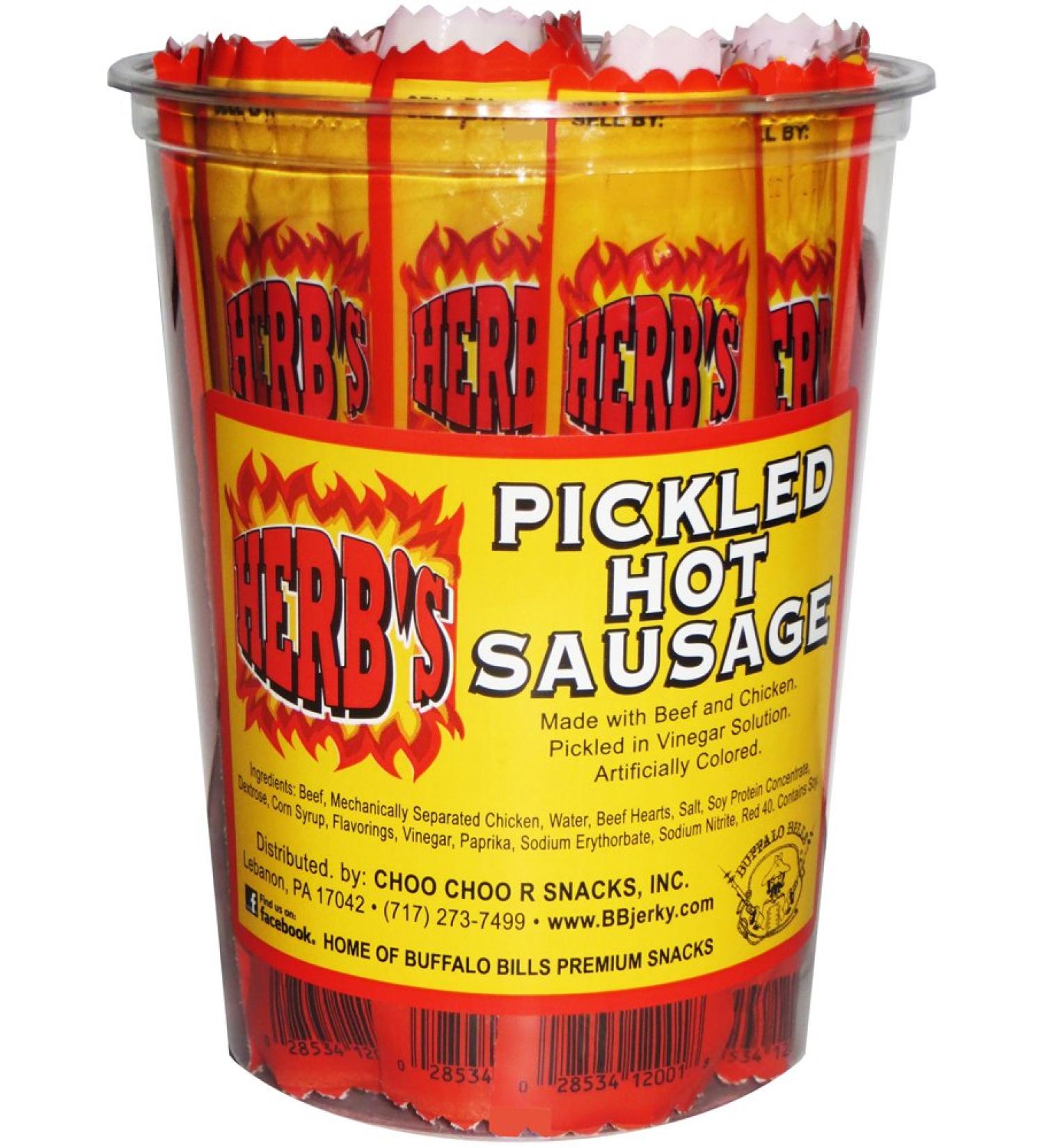 Herbs Pickled Hot Sausages 0.7oz - 24-ct Individually Wrapped Cup - Buy Online on GoSupps.com