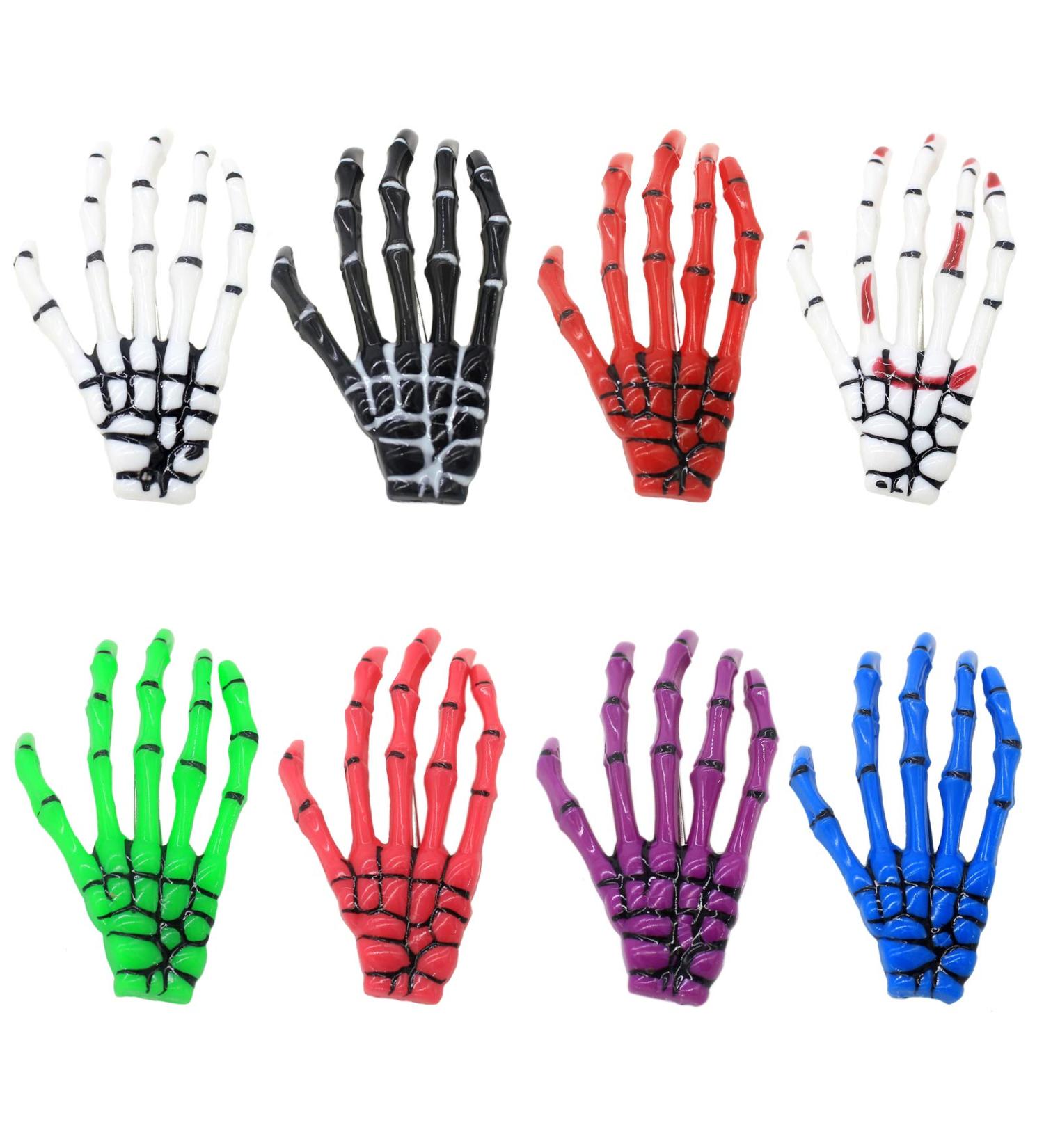 8 Pc Halloween Skeleton Claw Hair Clips - Skull Hand Barrettes for Women, Cosplay Costume and Holiday Party Decoration - Buy Online on GoSupps.com