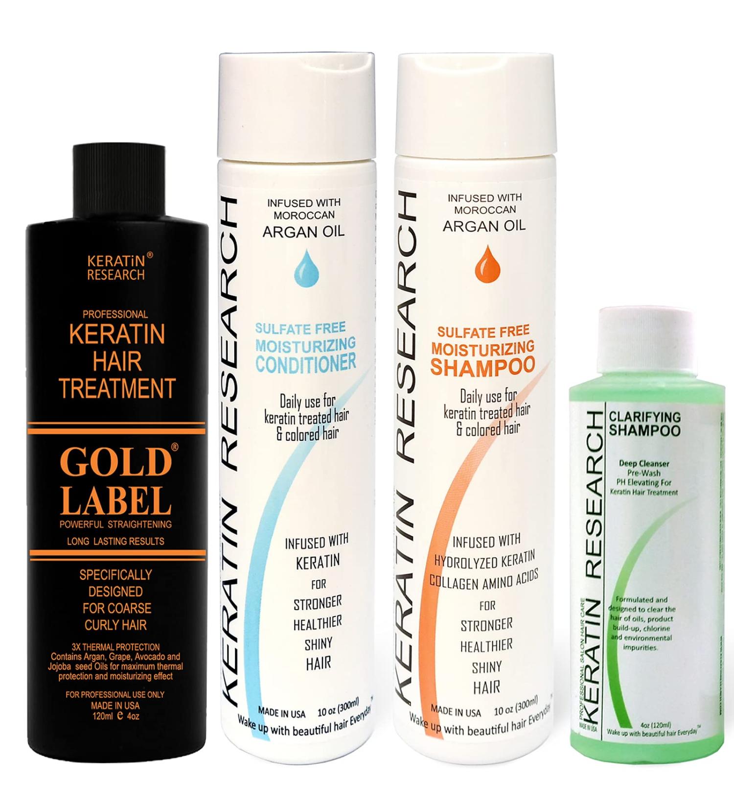 Gold Label Brazilian Keratin Blowout Hair Treatment - 240ml Super Enhanced Formula for All Hair Types & Colors - Buy Online on GoSupps.com