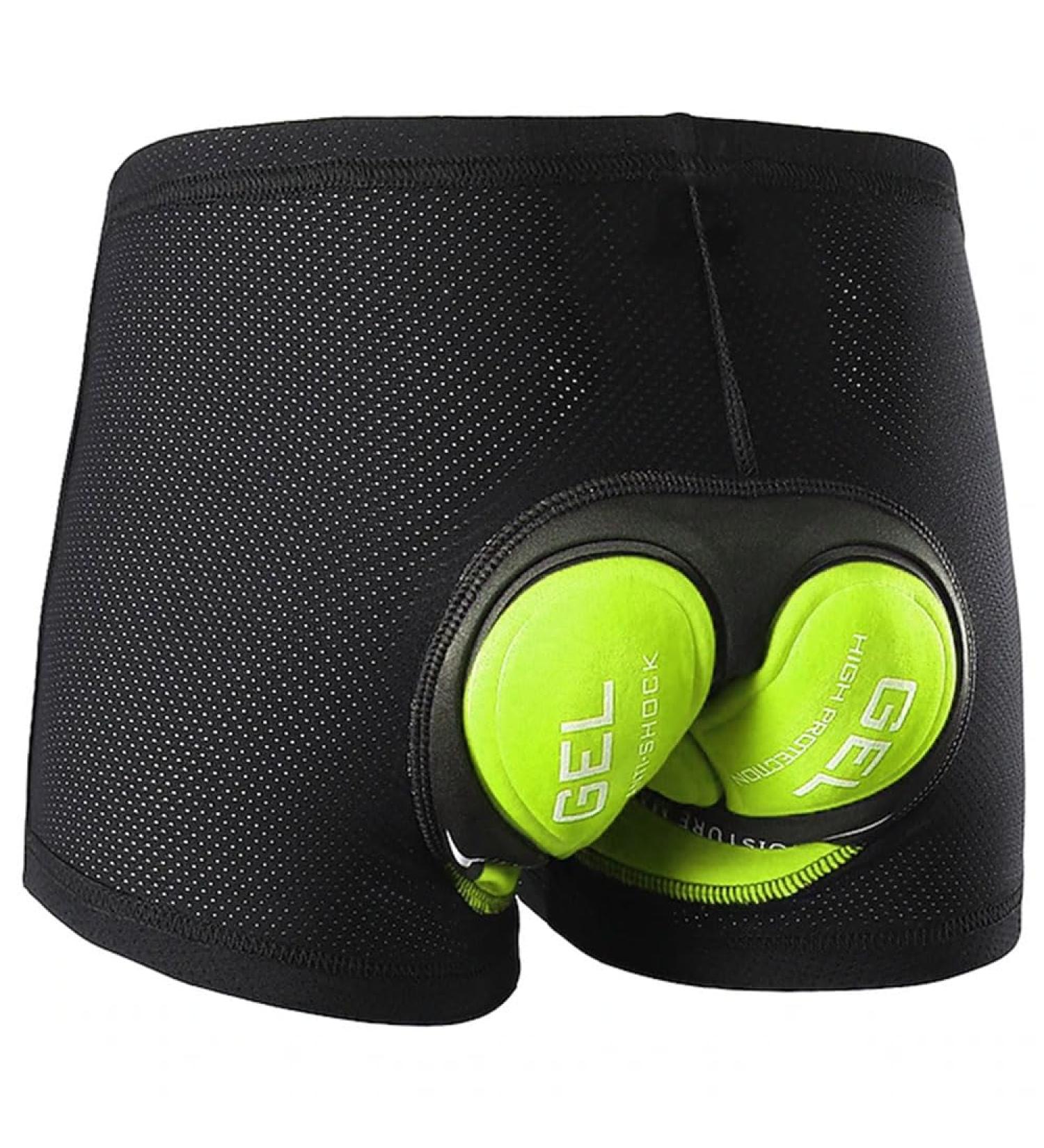 Ulhnei Men's 5D Padded Bicycle Pants - Breathable Fast-Drying Shockproof Cycling Shorts in XXL Bright Green - Buy Online on GoSupps.com